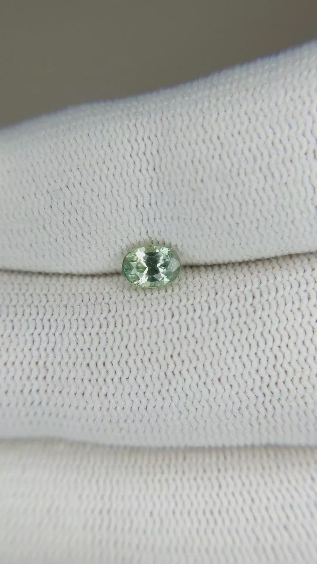 0.70 Ct. Green Sapphire from Madagascar Size Video