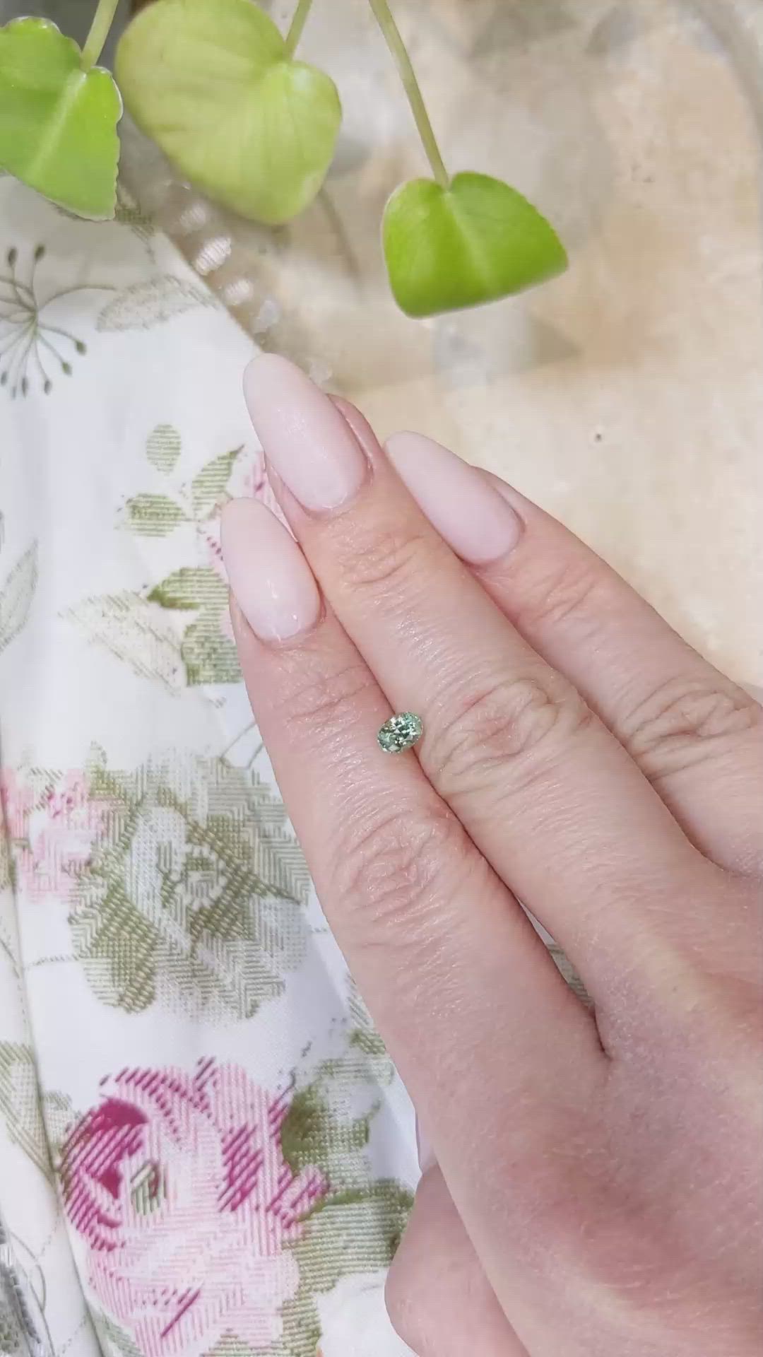 0.70 Ct. Green Sapphire from Madagascar Size Video