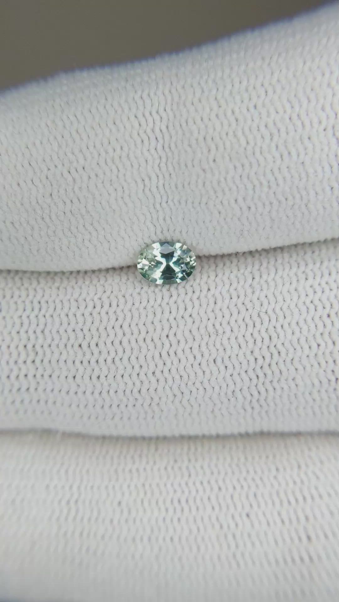0.39 Ct. Greenish Blue Sapphire from Madagascar Size Video