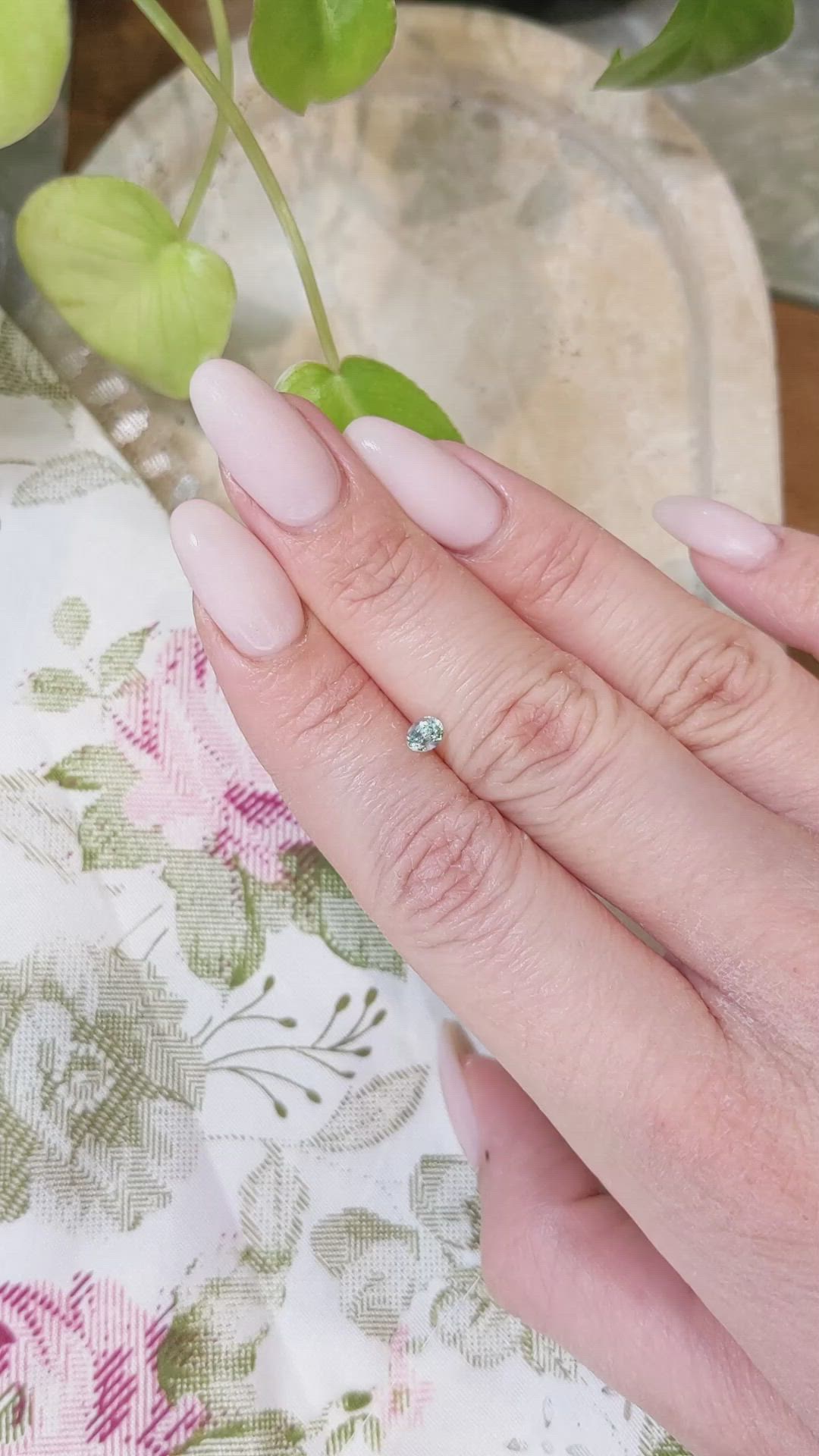 0.43 Ct. Green Sapphire from Madagascar Size Video