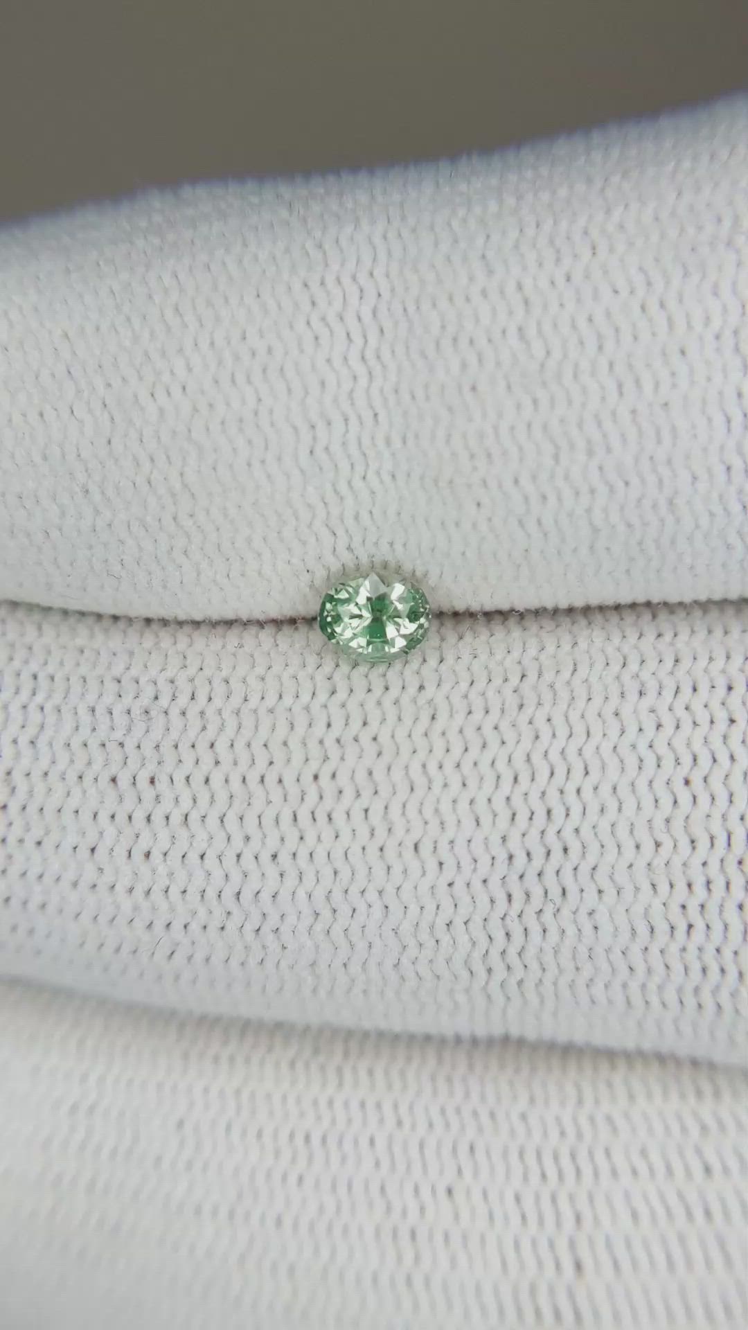 0.43 Ct. Green Sapphire from Madagascar Size Video