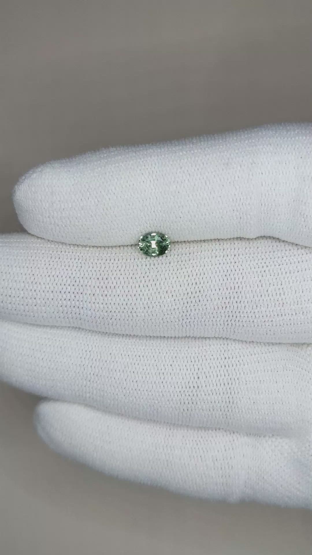 0.55 Ct. Bluish Green Sapphire from Madagascar Size Video