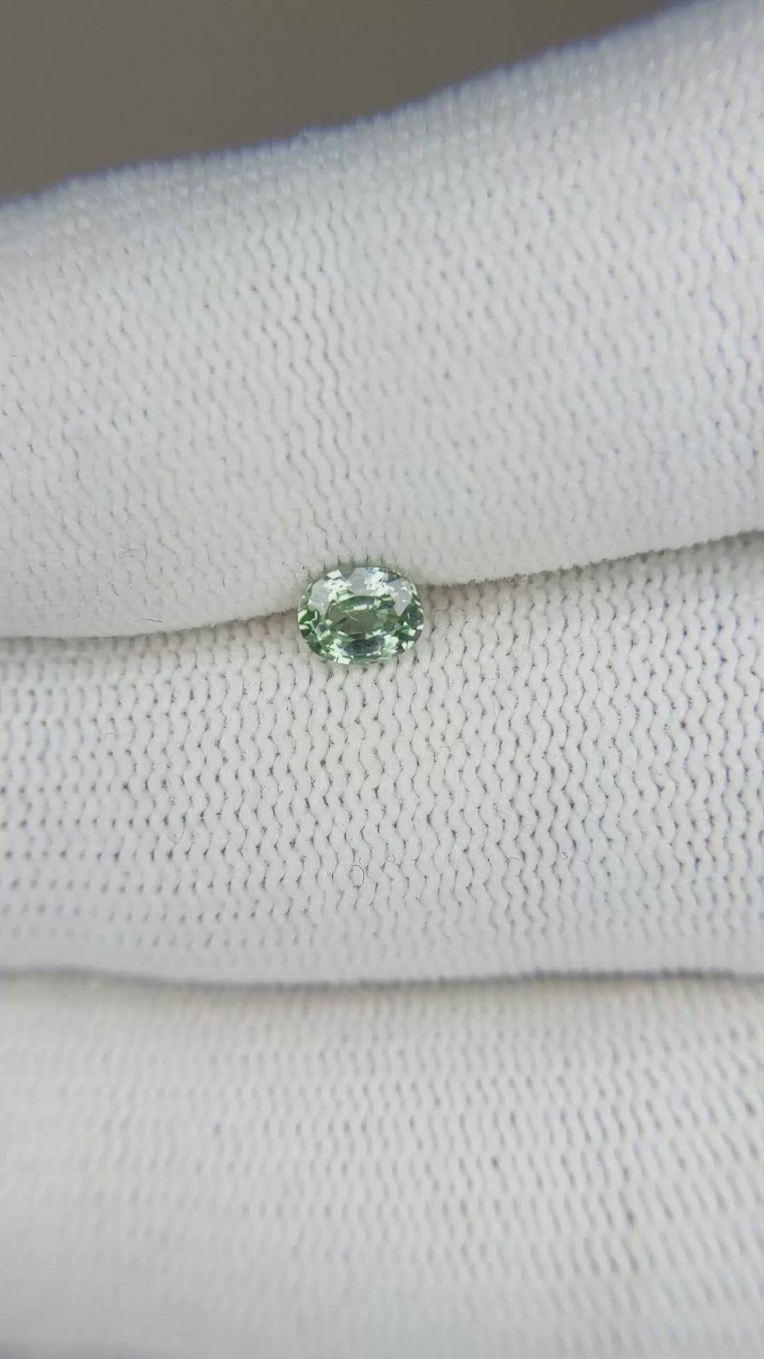 0.44 Ct. Bluish Green Sapphire from Madagascar Size Video