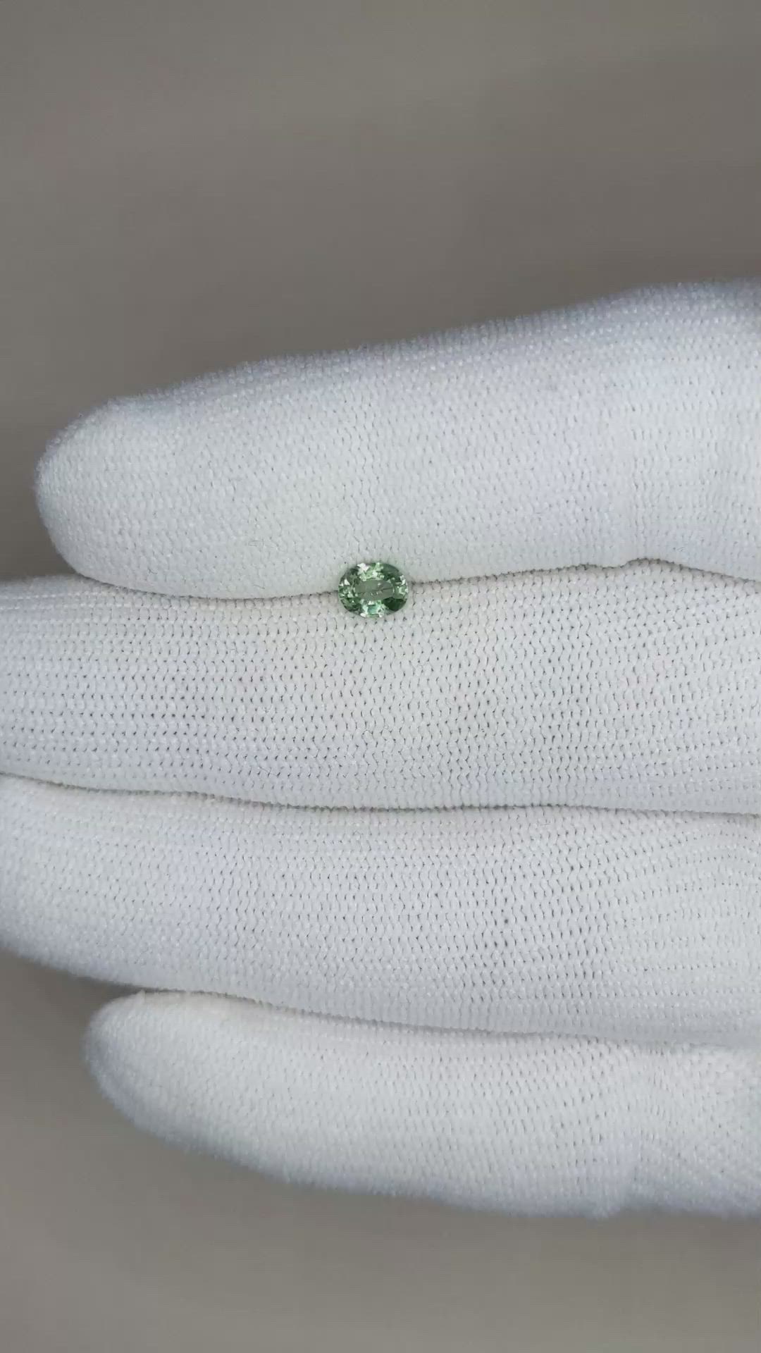0.44 Ct. Bluish Green Sapphire from Madagascar Size Video