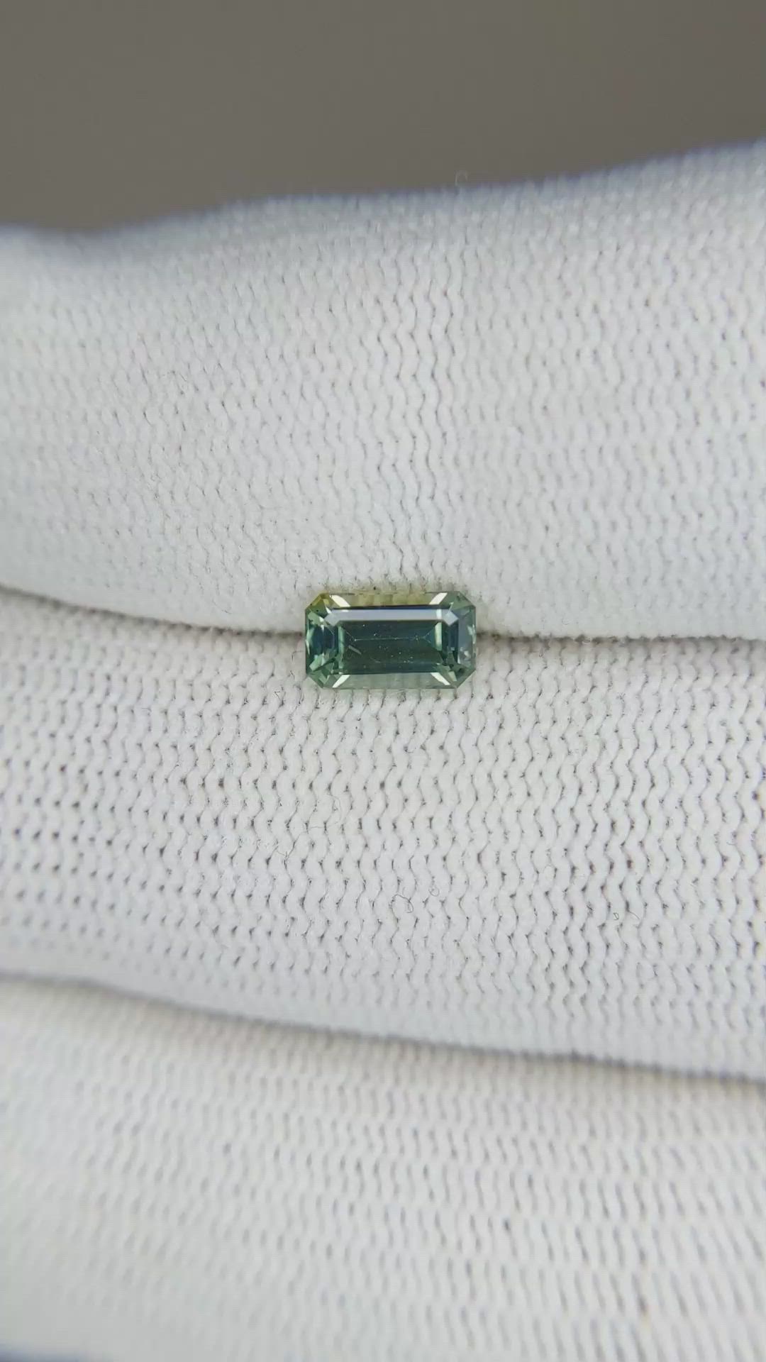 0.88 Ct. Yellowish Green Sapphire from Madagascar Size Video