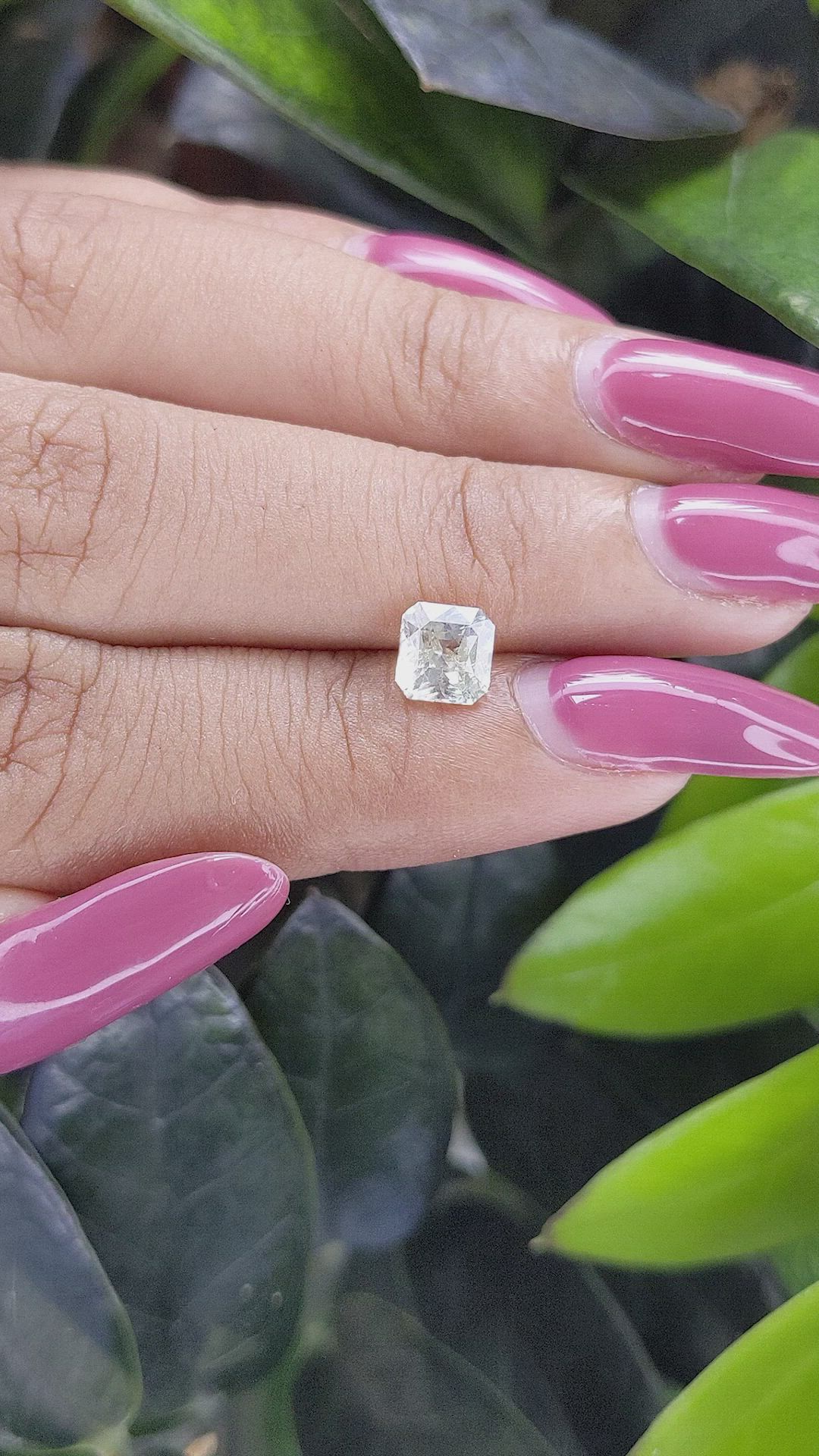 1.14 Ct. White Sapphire from Ceylon (Sri Lanka) Size Video