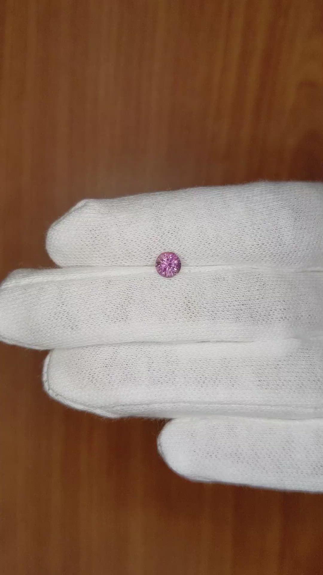 0.64 Ct. Purplish Pink Sapphire from Ceylon (Sri Lanka) Size Video