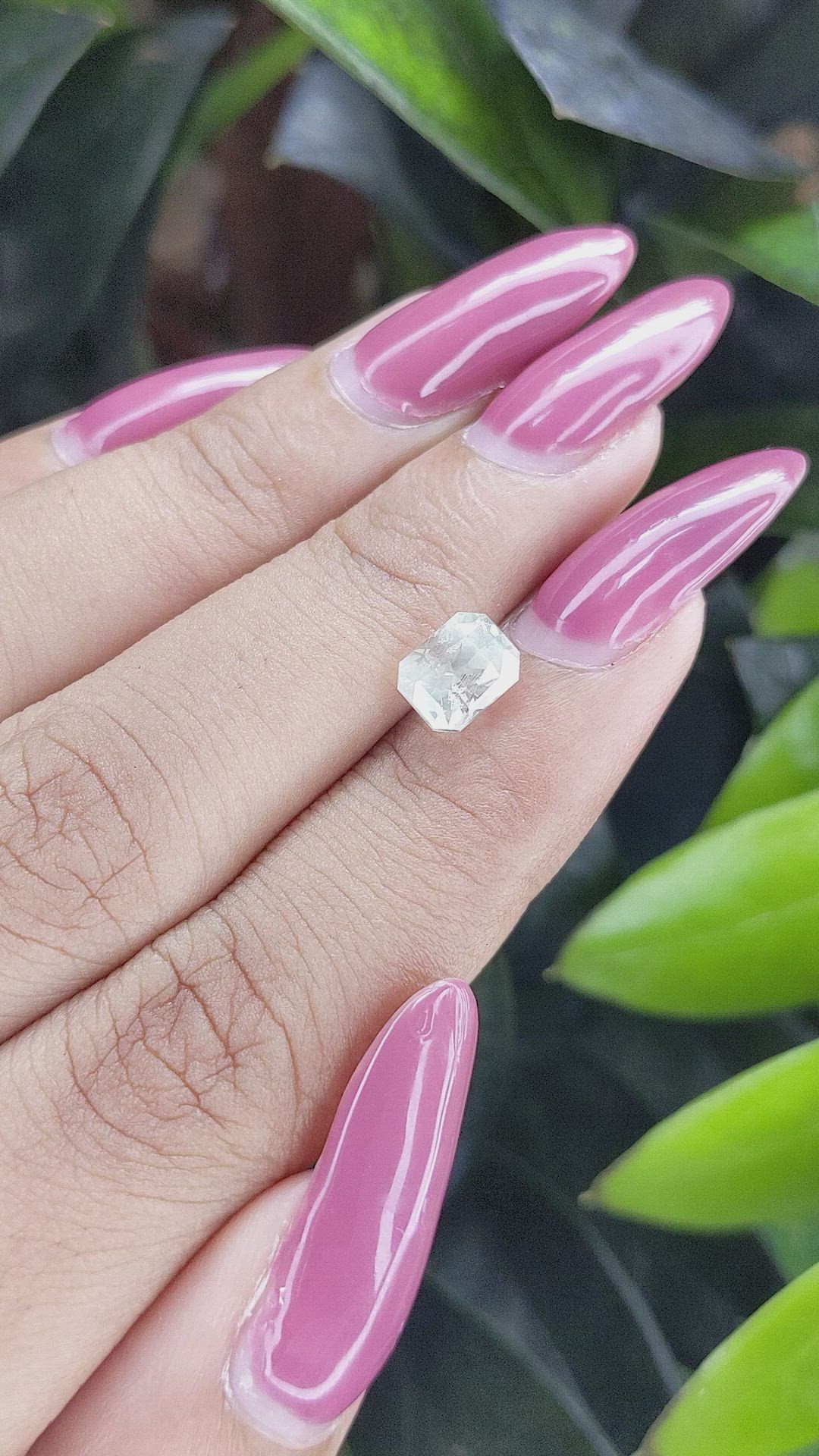 2.11 Ct. White Sapphire from Ceylon (Sri Lanka) Size Video