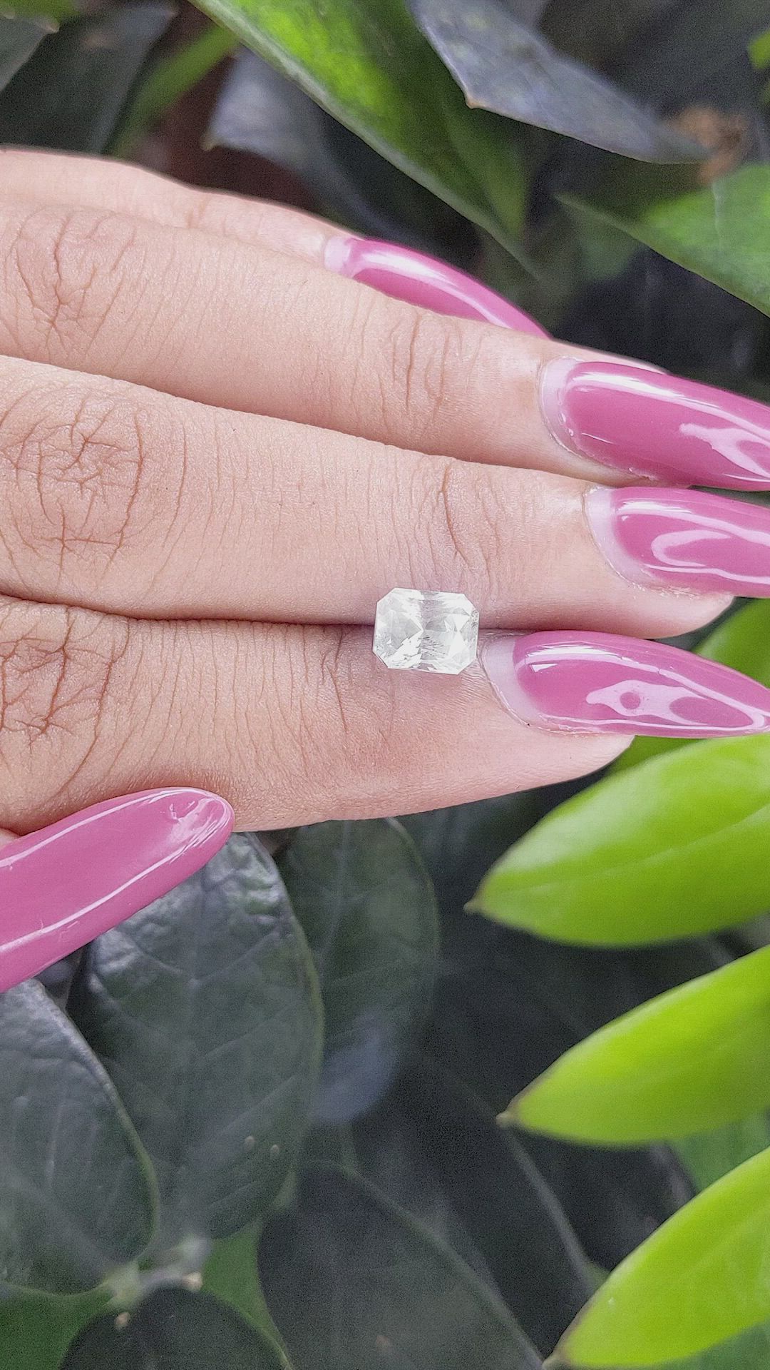 2.11 Ct. White Sapphire from Ceylon (Sri Lanka) Size Video