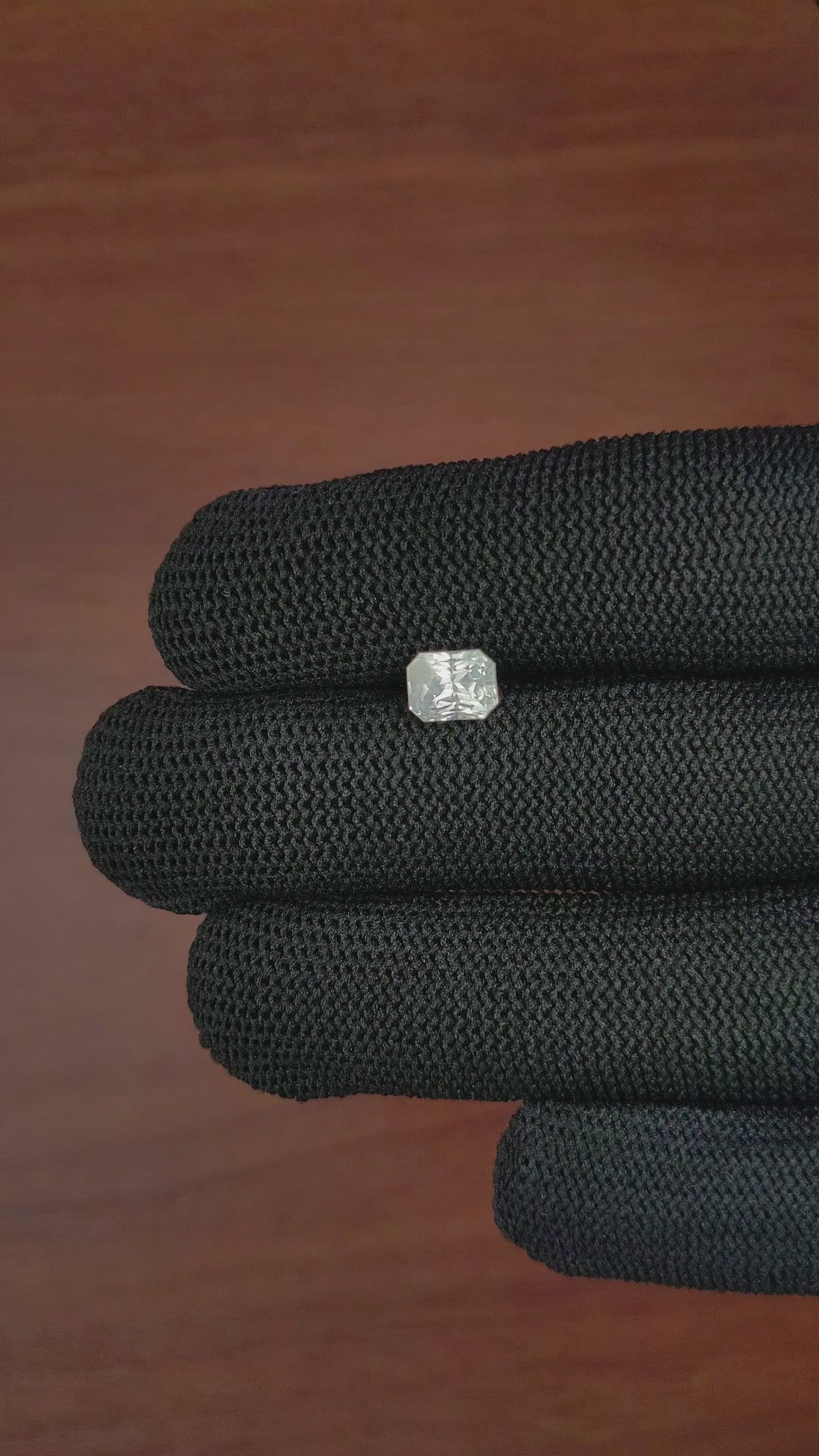 2.11 Ct. White Sapphire from Ceylon (Sri Lanka) Size Video