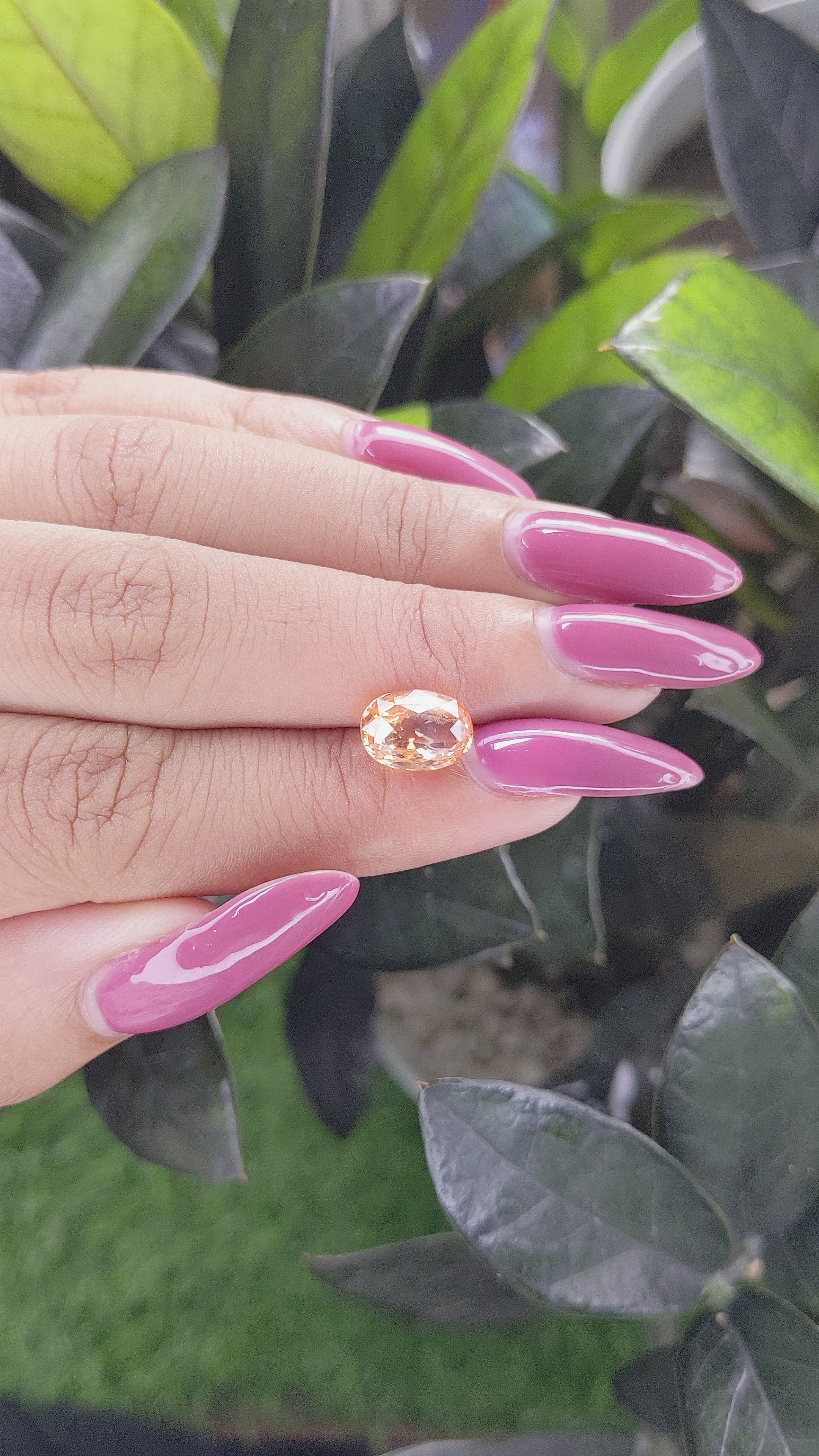 3.04 Ct. Padparadscha Sapphire from Africa Size Video