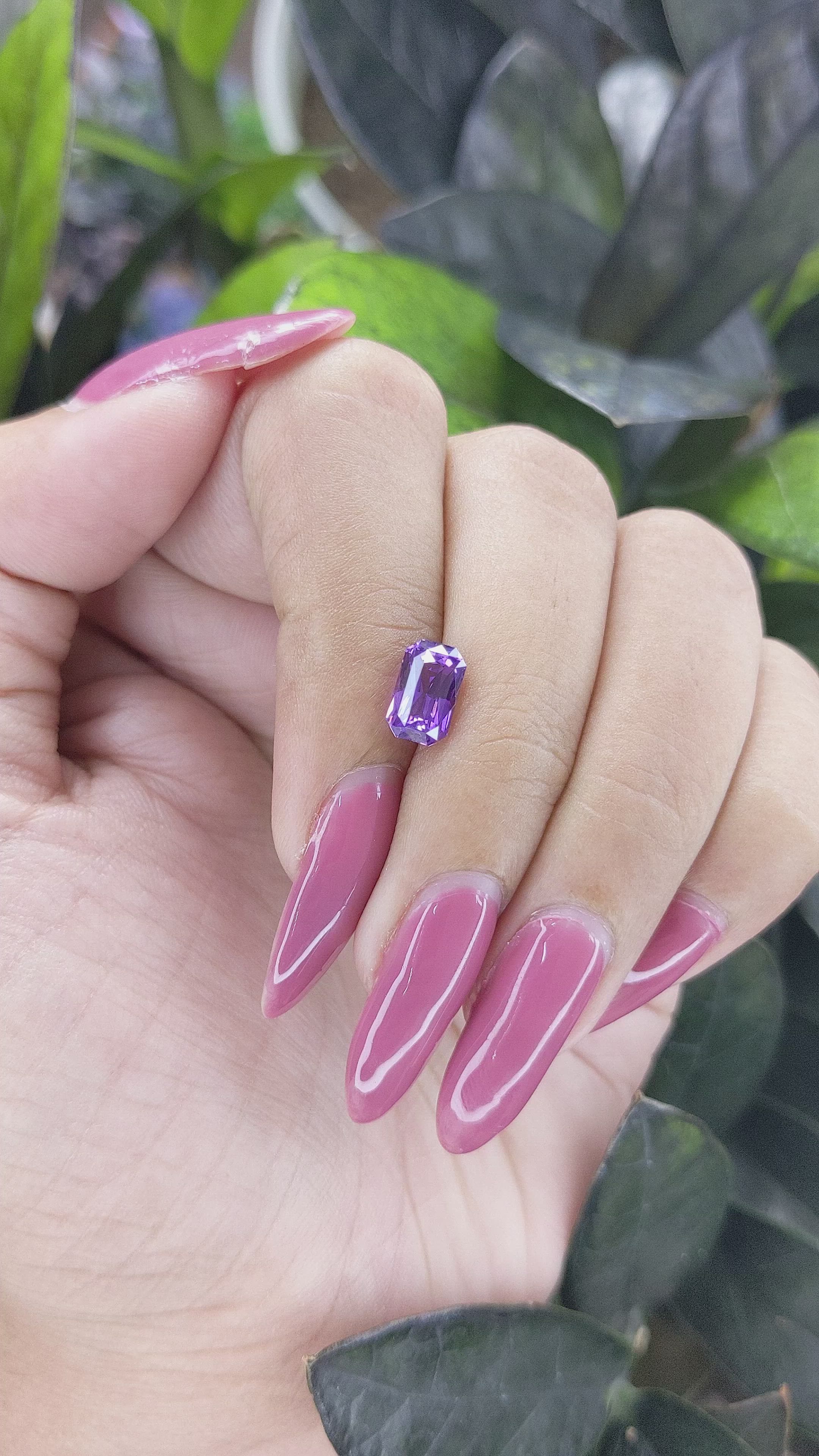 2.01 Ct. Purple Sapphire from Africa Size Video