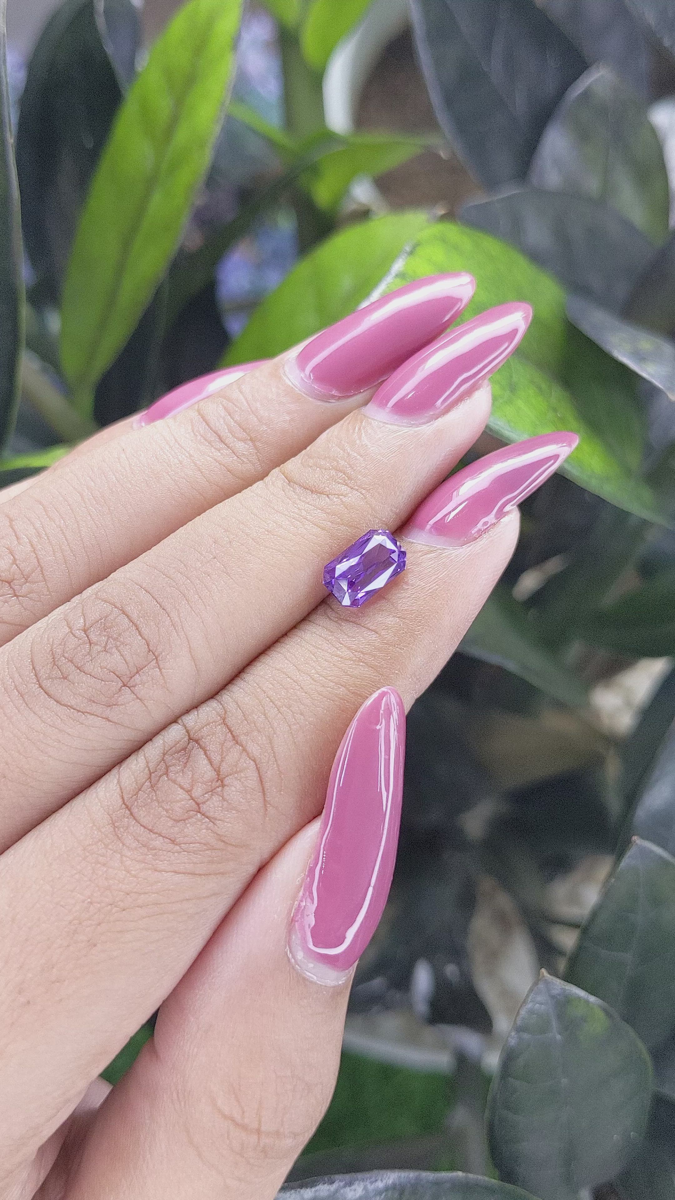 2.01 Ct. Purple Sapphire from Africa Size Video