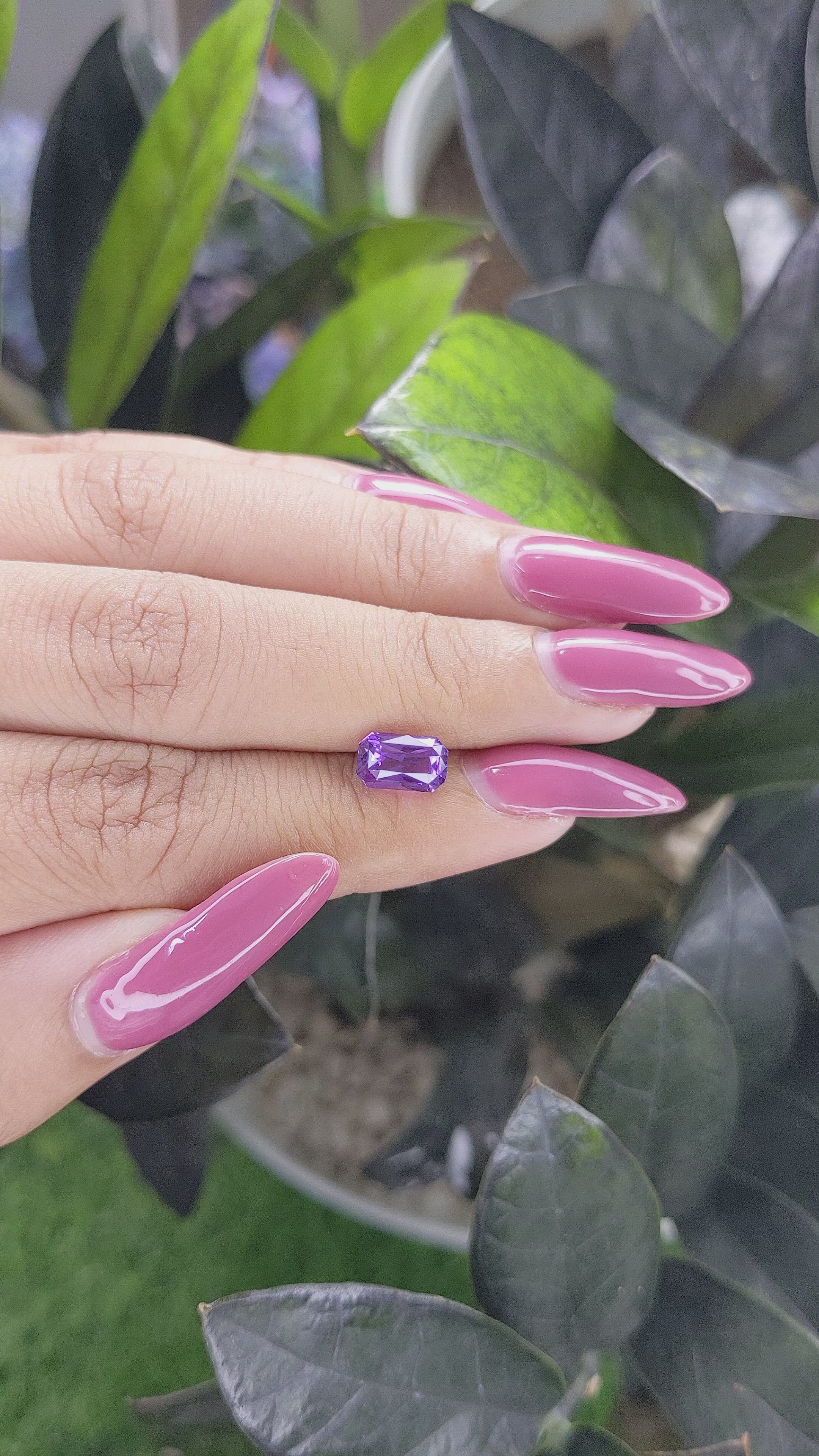 2.01 Ct. Purple Sapphire from Africa Size Video