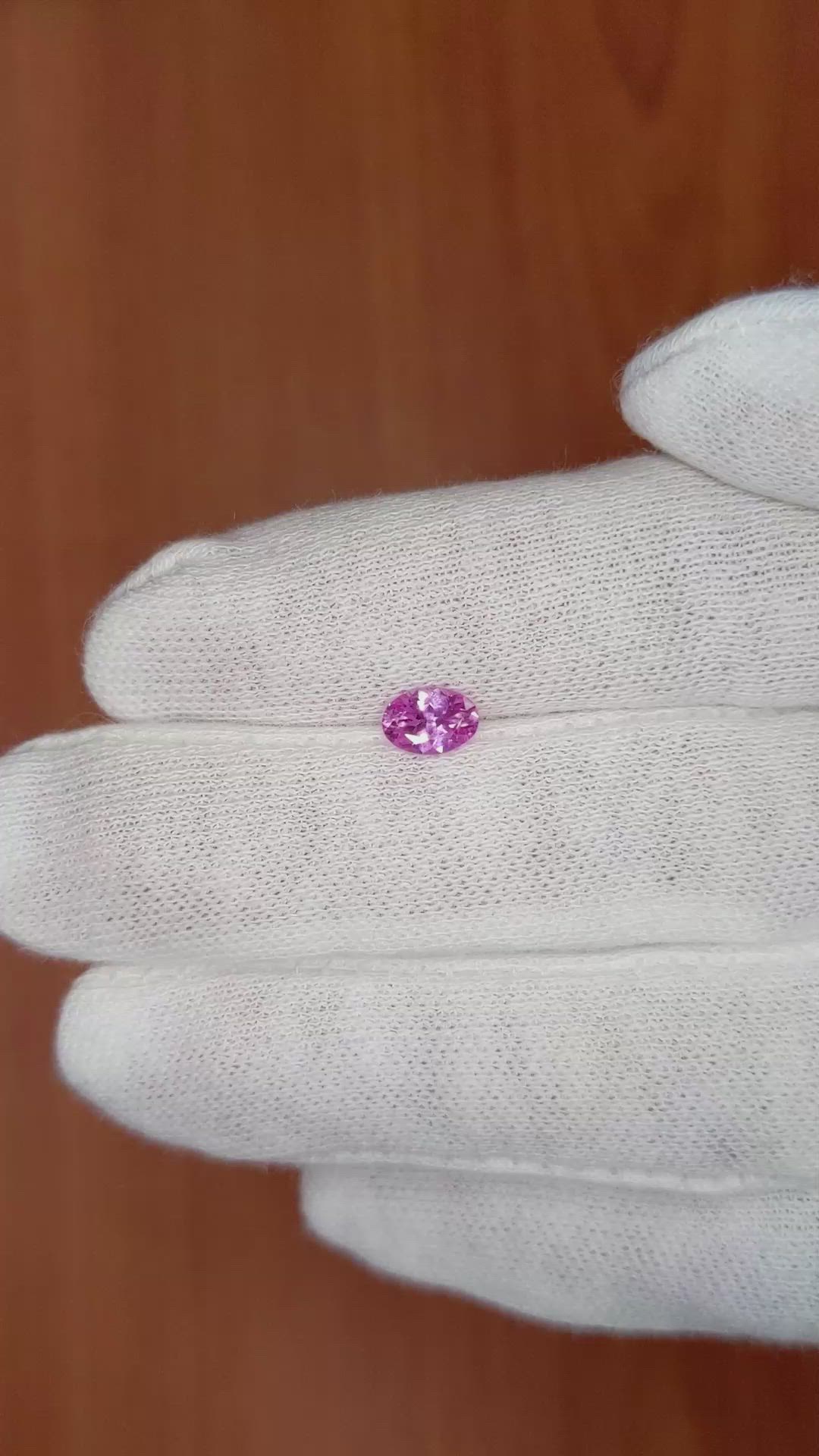 0.68 Ct. Pink Sapphire from Ceylon (Sri Lanka) Size Video