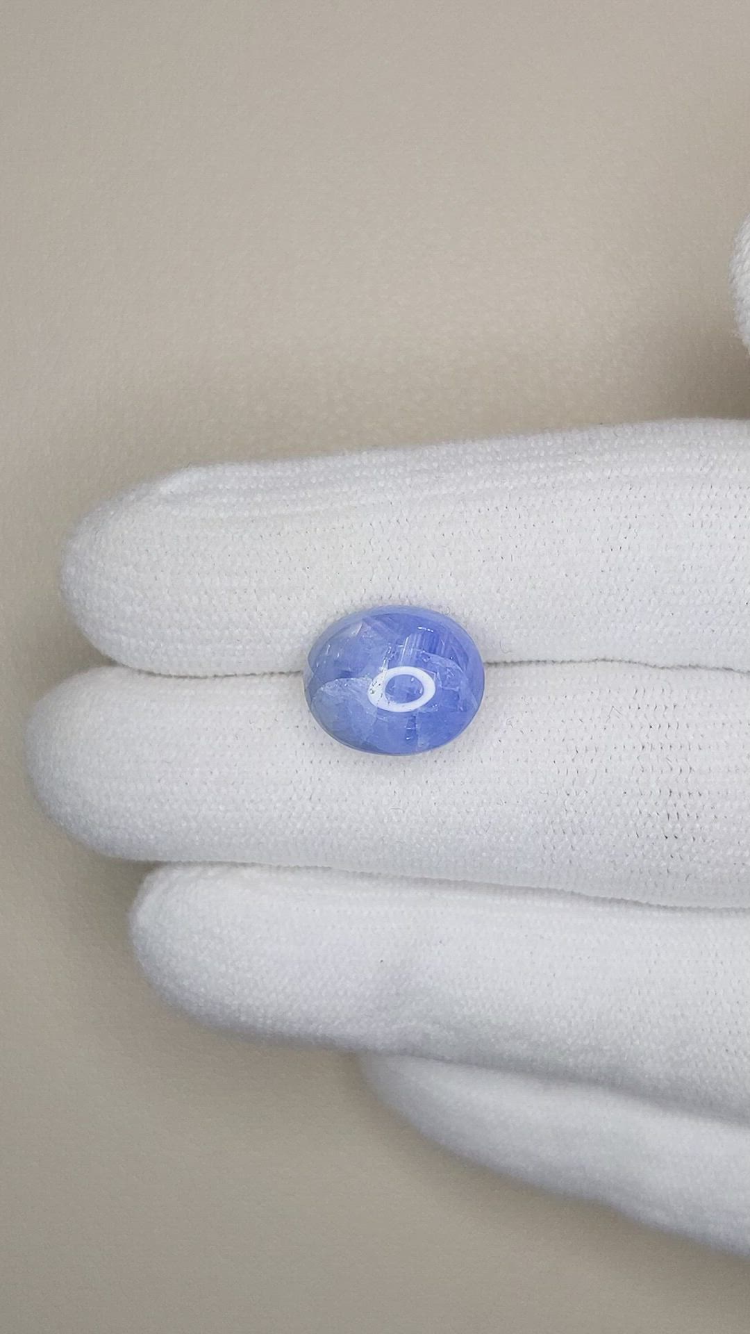 9.60 Ct. Blue Star Sapphire from Burma (Myanmar) Size Video