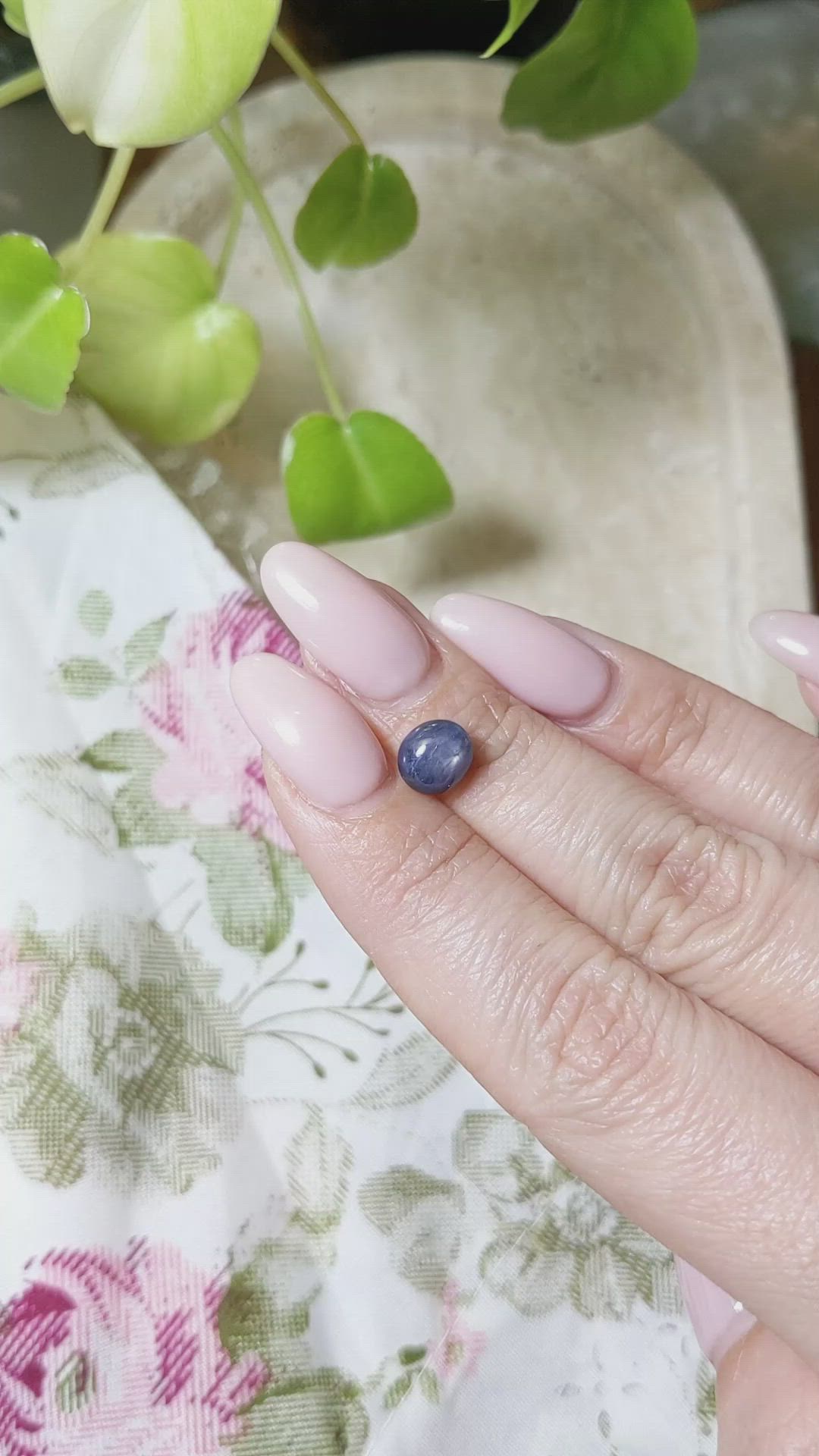 2.33 Ct. Bluish Grey Star Sapphire from Burma (Myanmar) Size Video