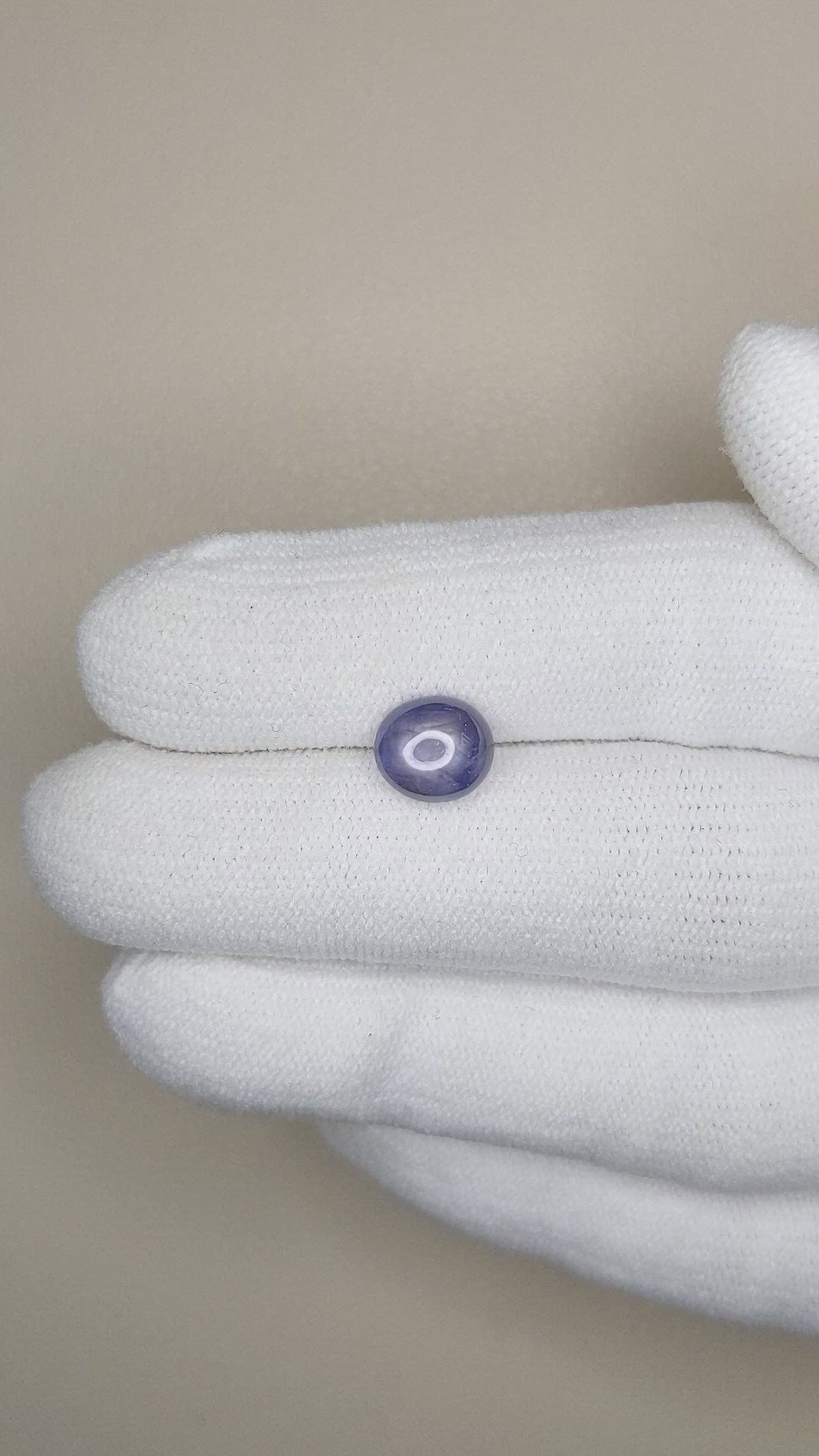 2.33 Ct. Bluish Grey Star Sapphire from Burma (Myanmar) Size Video