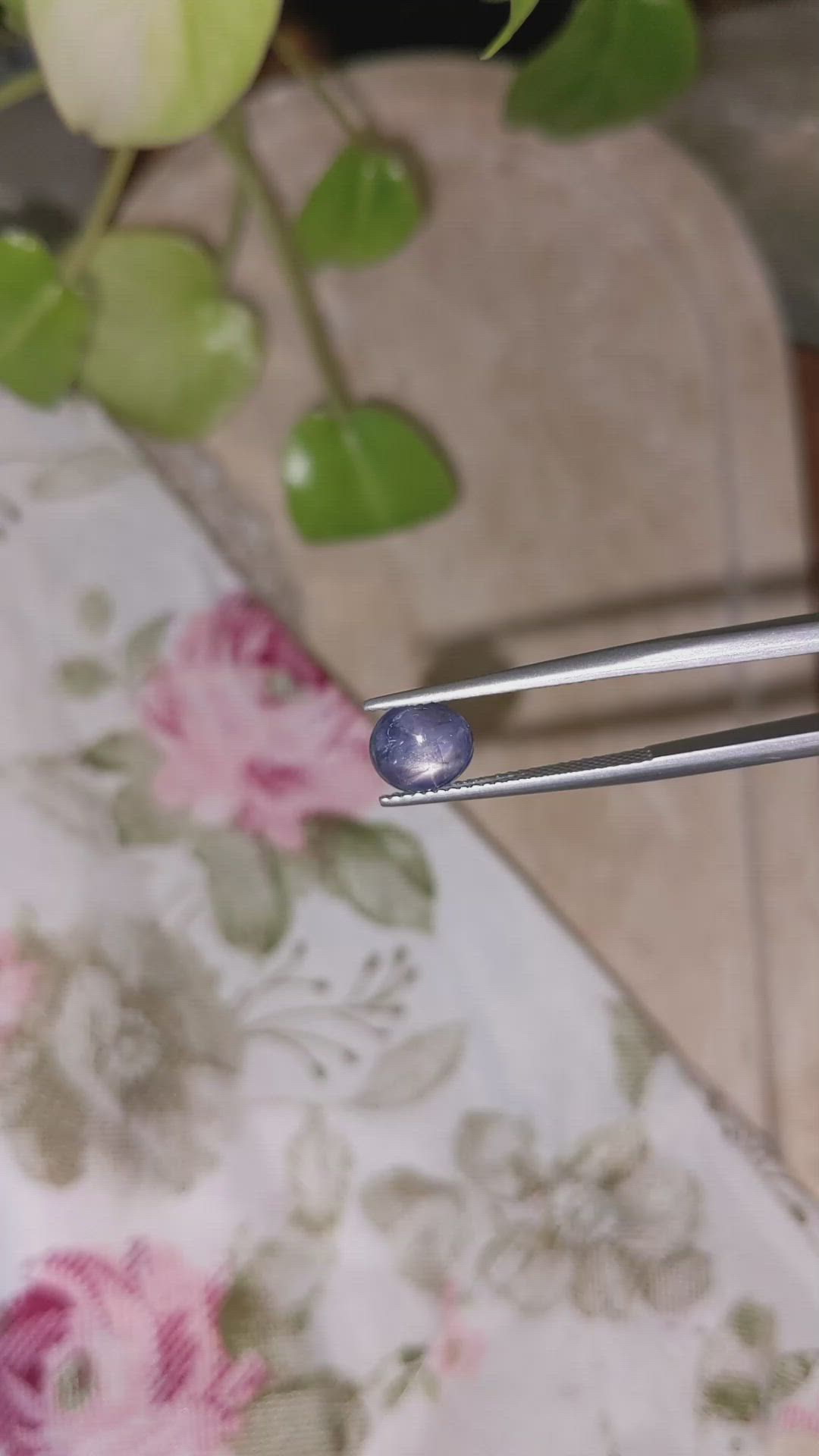 2.33 Ct. Bluish Grey Star Sapphire from Burma (Myanmar) Size Video