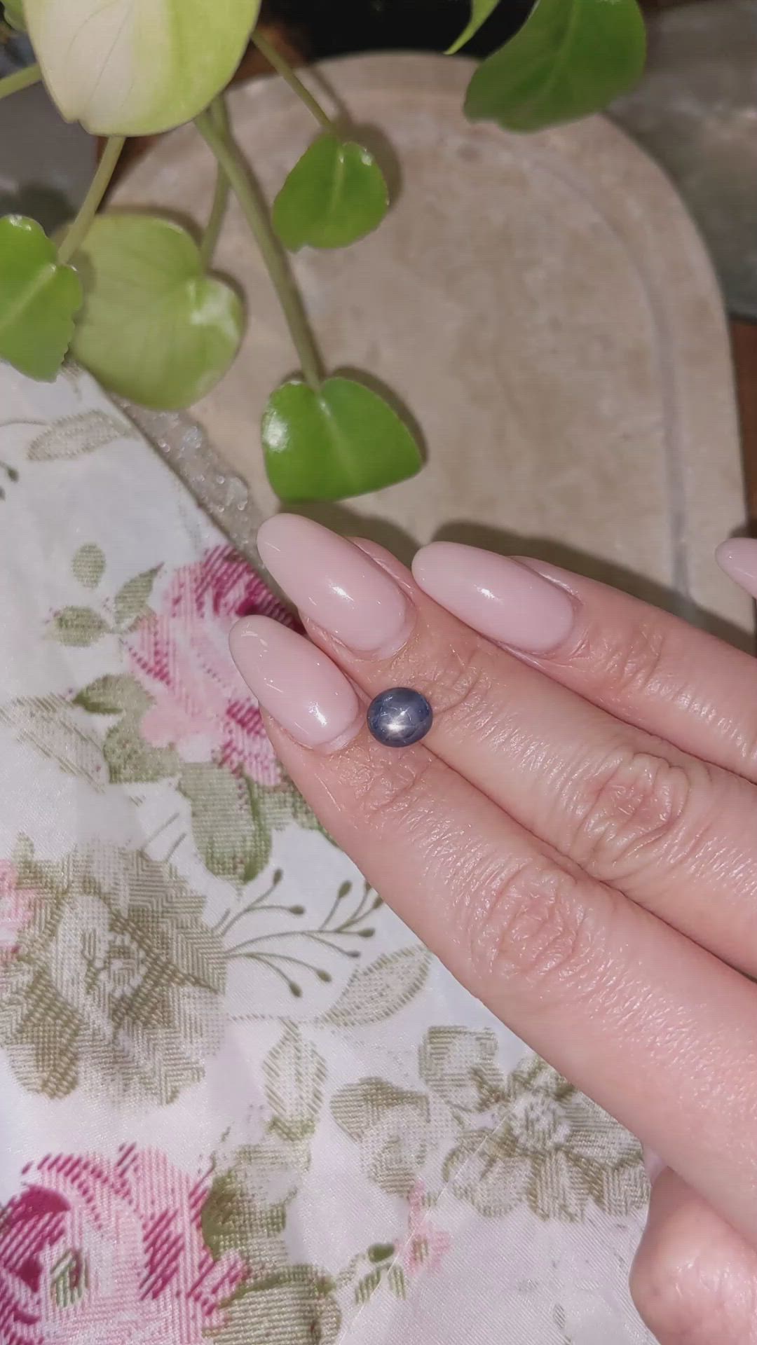 2.33 Ct. Bluish Grey Star Sapphire from Burma (Myanmar) Size Video