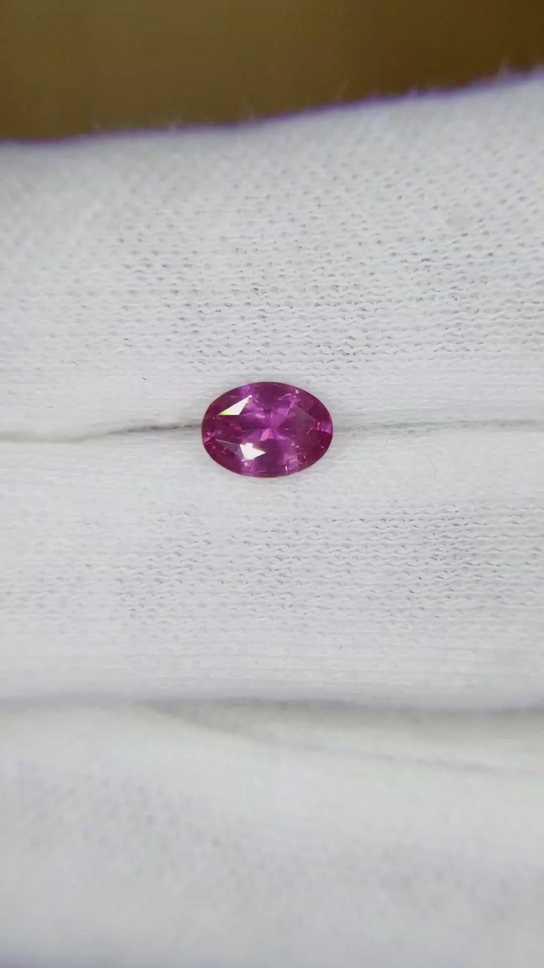 0.76 Ct. Purplish Pink Sapphire from Ceylon (Sri Lanka) Size Video