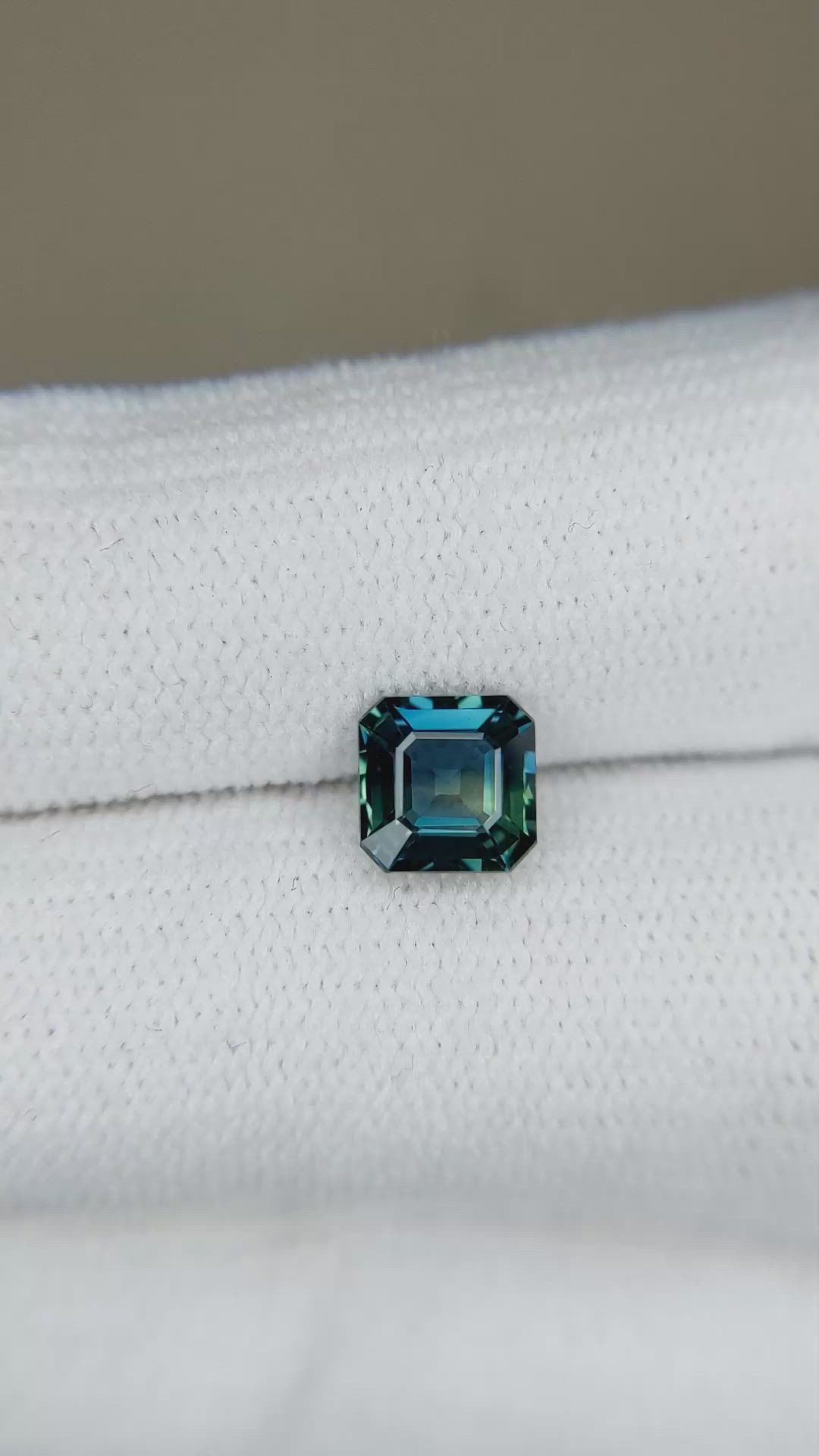 1.25 Ct. Bluish Green Sapphire from Ceylon (Sri Lanka) Size Video
