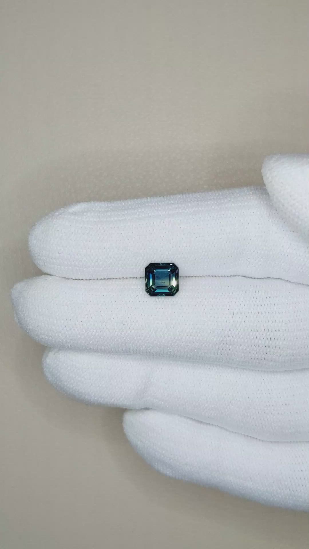 1.25 Ct. Bluish Green Sapphire from Ceylon (Sri Lanka) Size Video