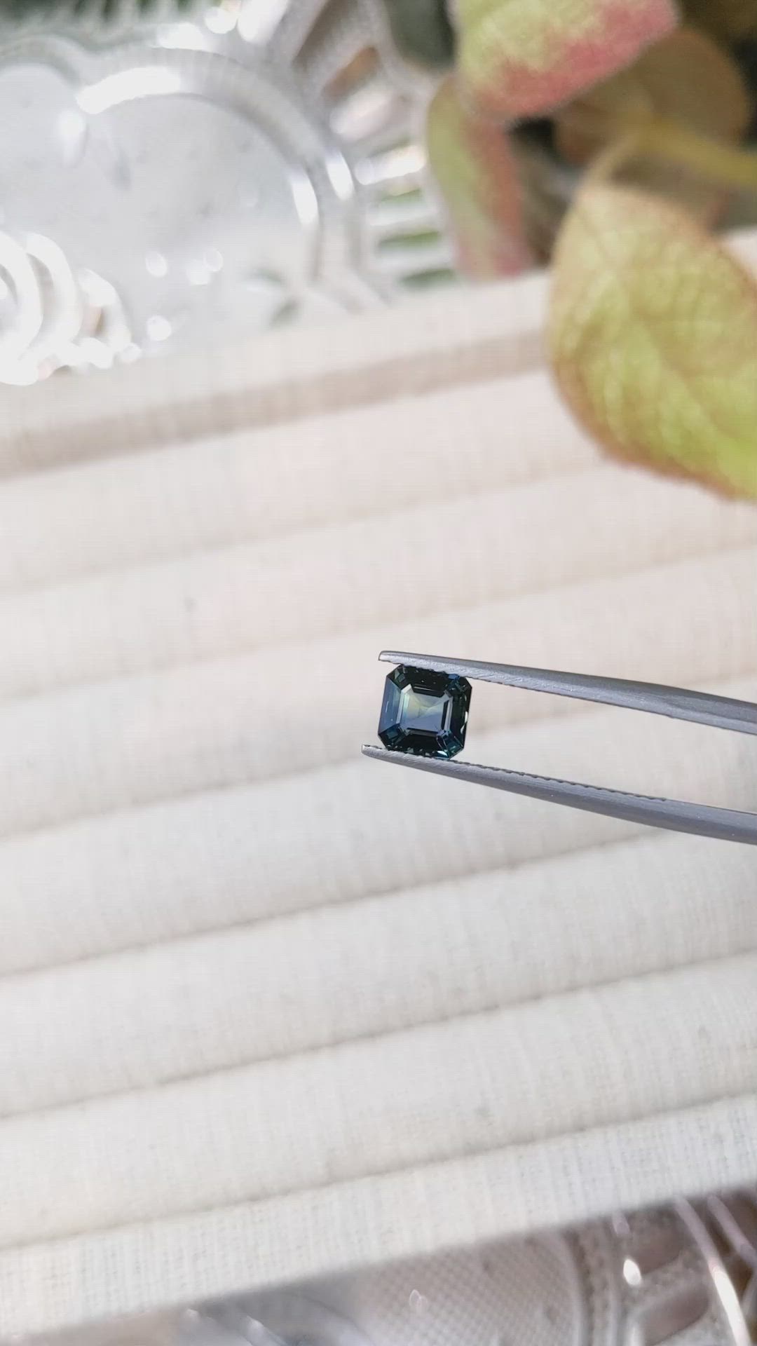 1.25 Ct. Bluish Green Sapphire from Ceylon (Sri Lanka) Size Video