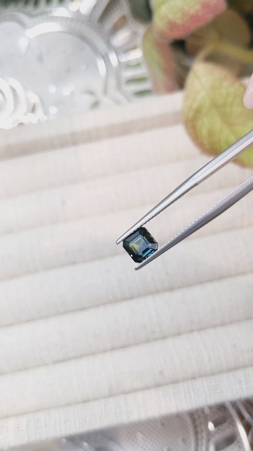1.25 Ct. Bluish Green Sapphire from Ceylon (Sri Lanka) Size Video