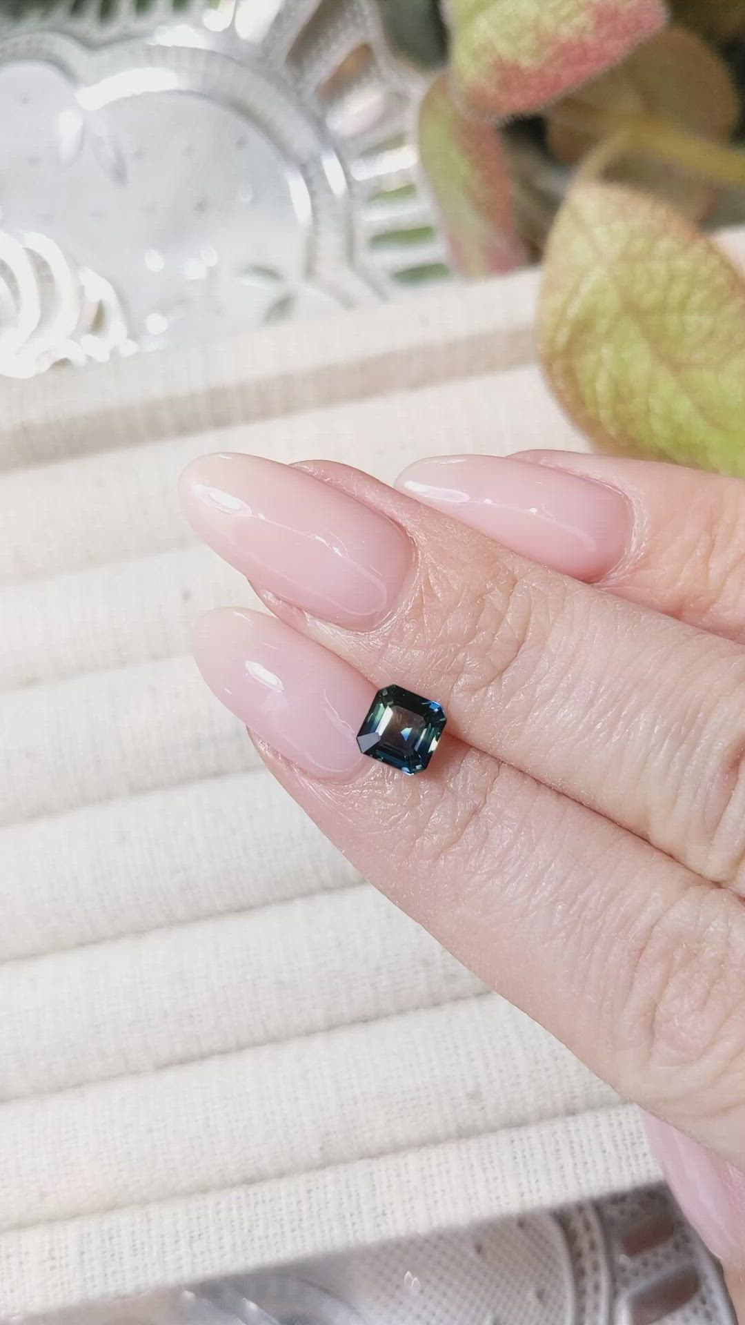 1.25 Ct. Bluish Green Sapphire from Ceylon (Sri Lanka) Size Video