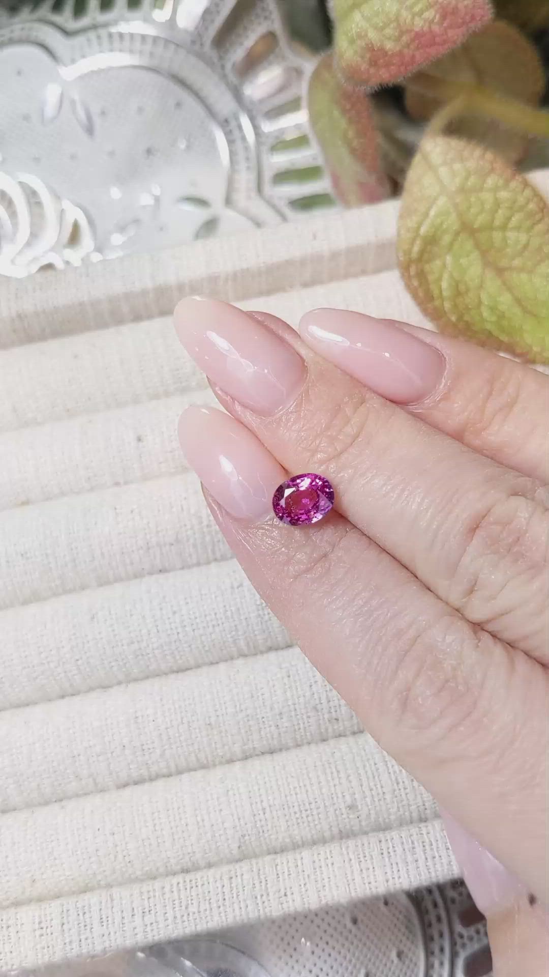 1.80 Ct. Purplish Pink Sapphire from Ceylon (Sri Lanka) Size Video