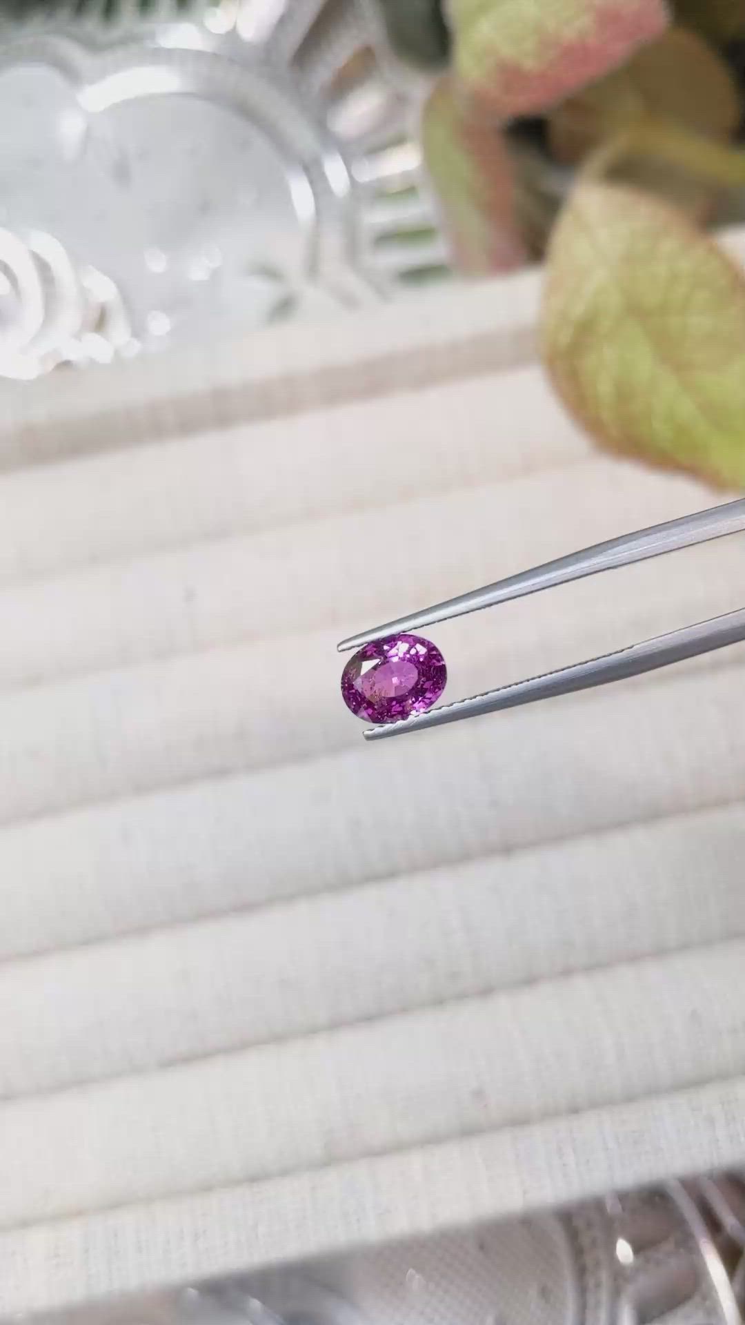 1.80 Ct. Purplish Pink Sapphire from Ceylon (Sri Lanka) Size Video