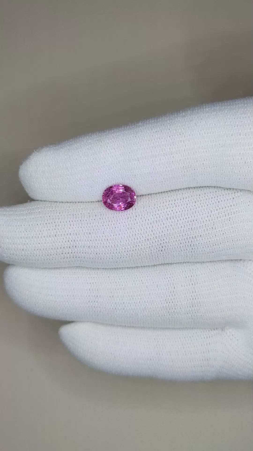 1.80 Ct. Purplish Pink Sapphire from Ceylon (Sri Lanka) Size Video