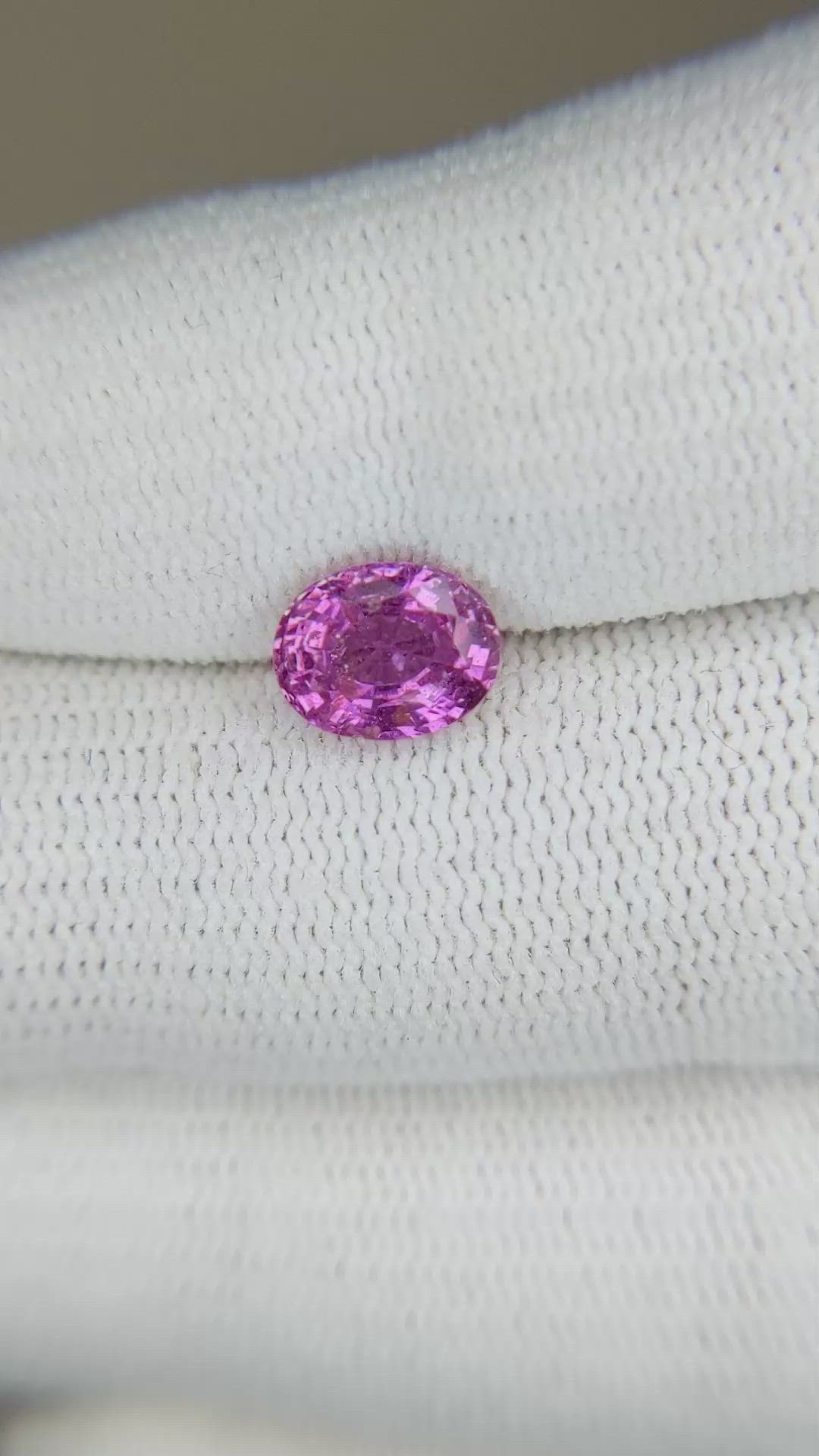 1.80 Ct. Purplish Pink Sapphire from Ceylon (Sri Lanka) Size Video