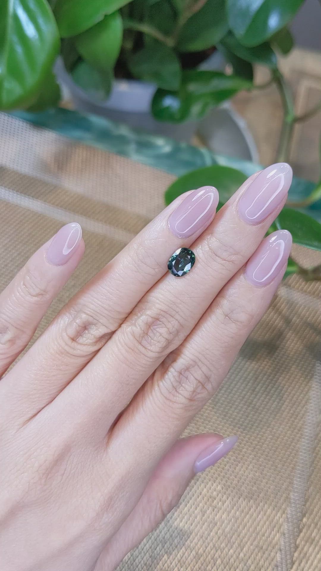 1.44 Ct. Green Sapphire from Ceylon (Sri Lanka) Size Video