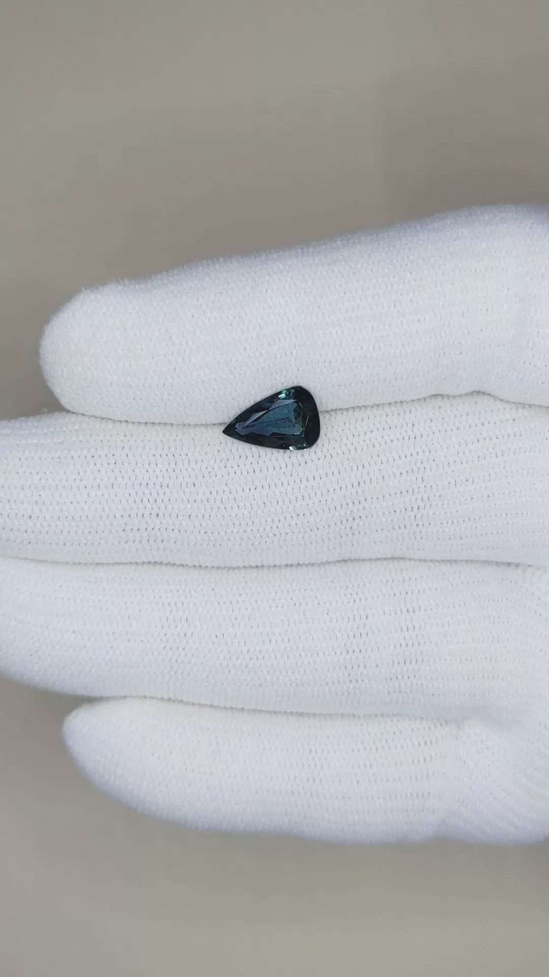 1.61 Ct. Greenish Blue Sapphire from Ceylon (Sri Lanka) Size Video