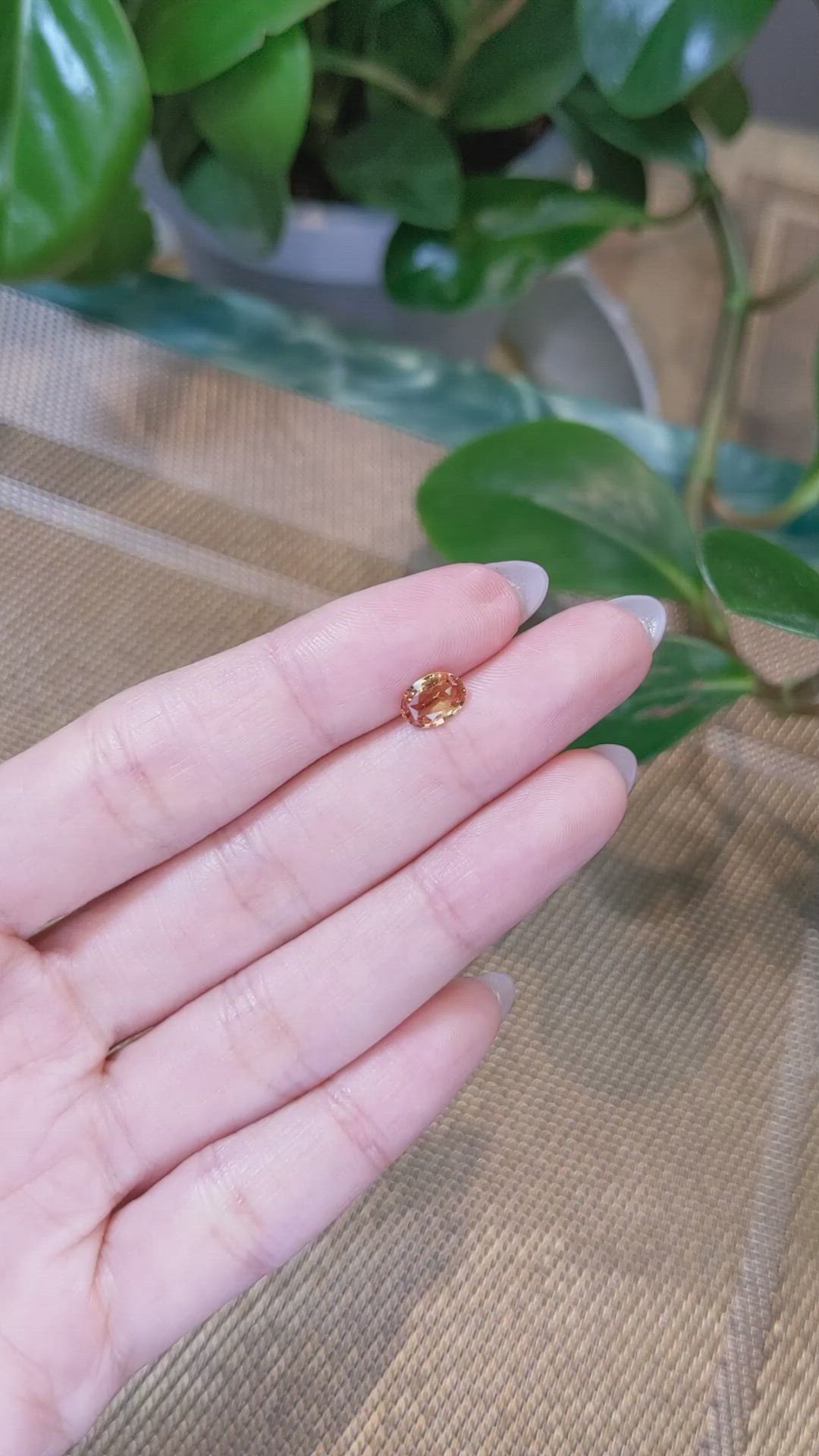 1.05 Ct. Orangish Yellow Sapphire from Ceylon (Sri Lanka) Size Video