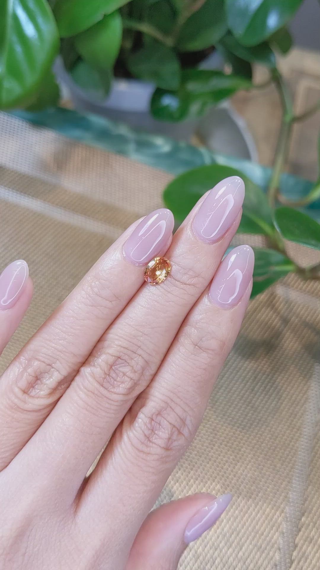 1.05 Ct. Orangish Yellow Sapphire from Ceylon (Sri Lanka) Size Video