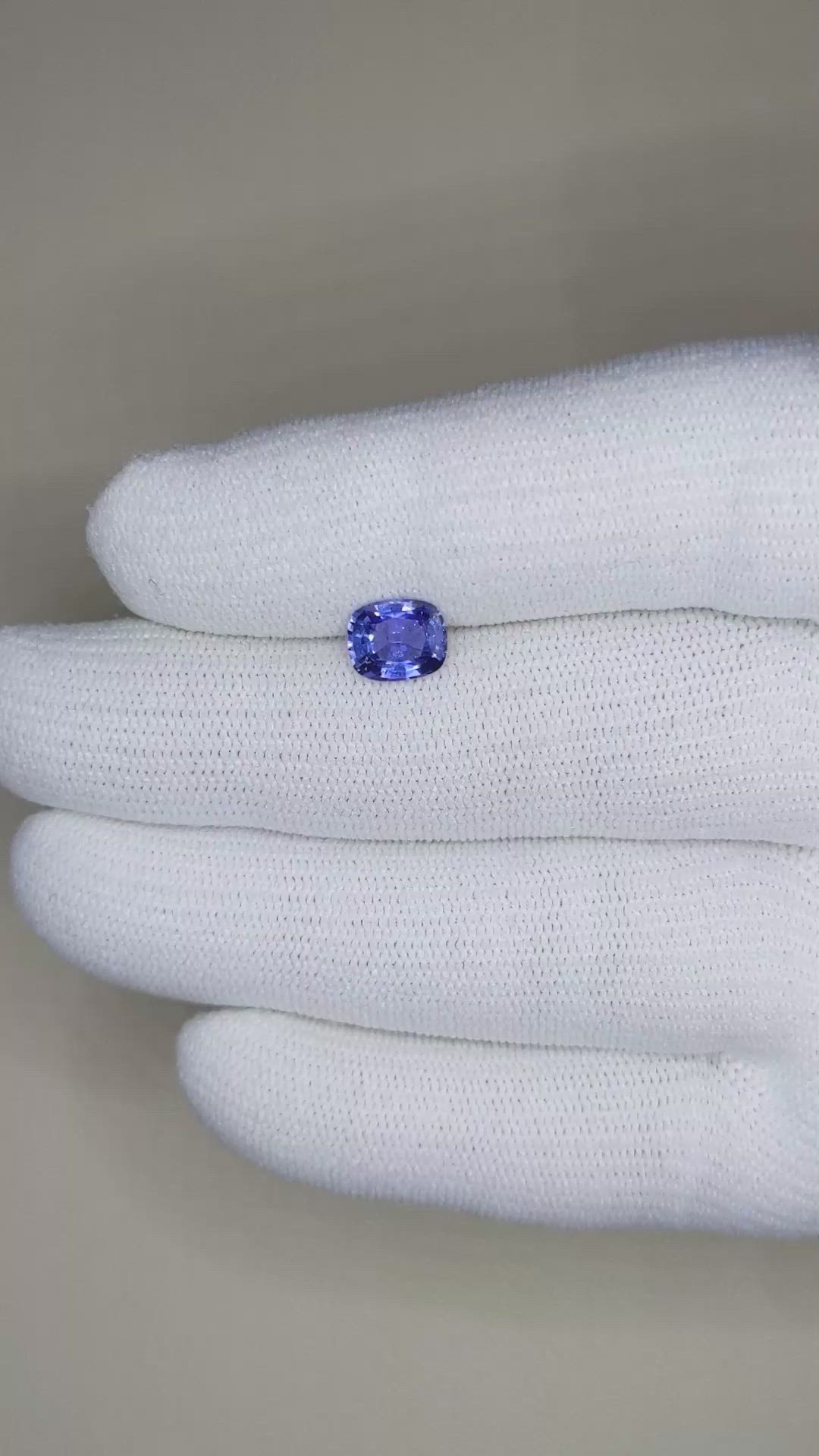 1.38 Ct. Blue Sapphire from Ceylon (Sri Lanka) Size Video