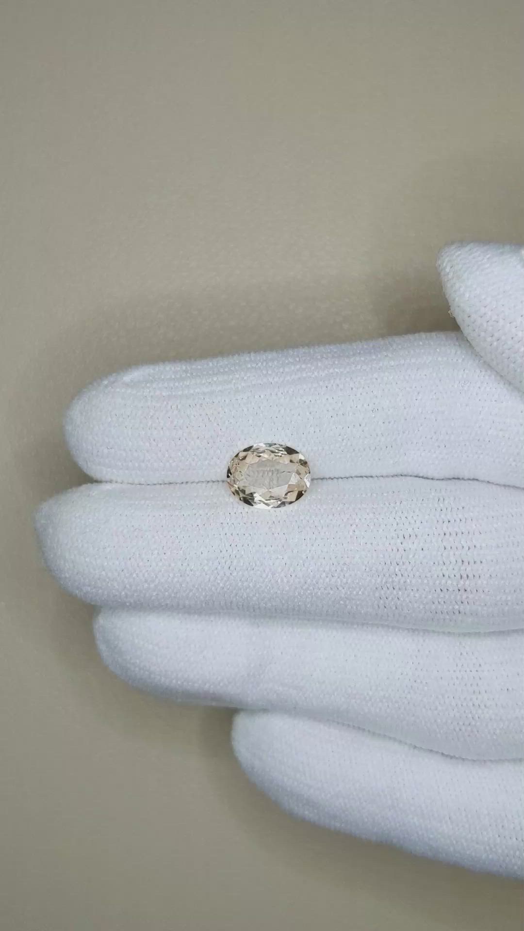 1.70 Ct. Peach Sapphire from Ceylon (Sri Lanka) Size Video