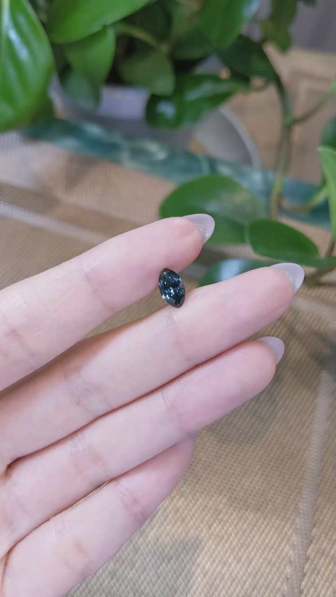 1.23 Ct. Greenish Blue Sapphire from Montana Size Video