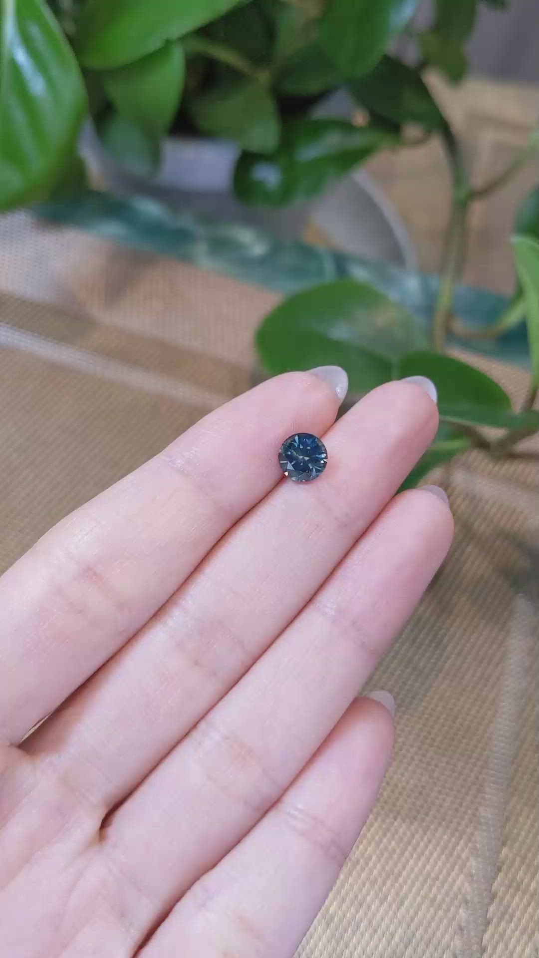 1.56 Ct. Greenish Blue Sapphire from Montana Size Video