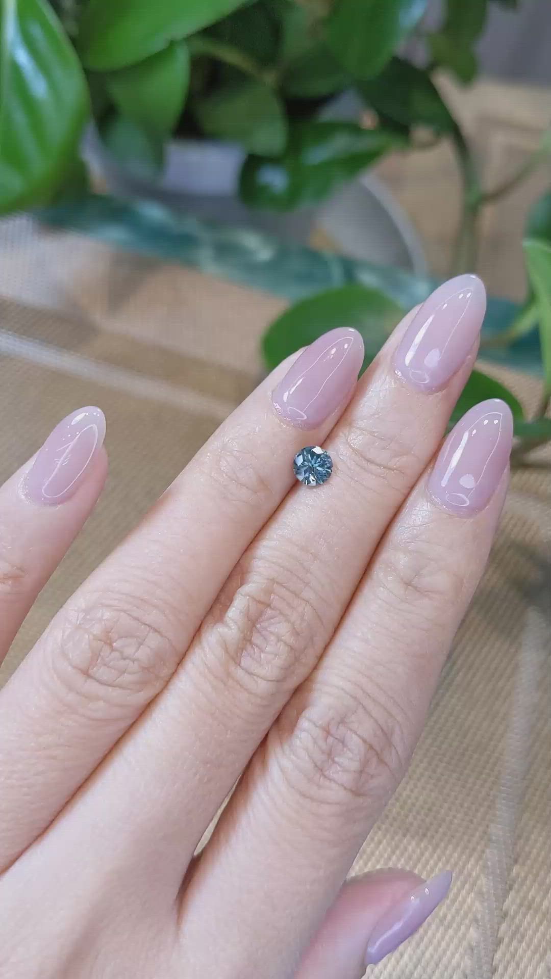 0.68 Ct. Greenish Blue Sapphire from Montana Size Video