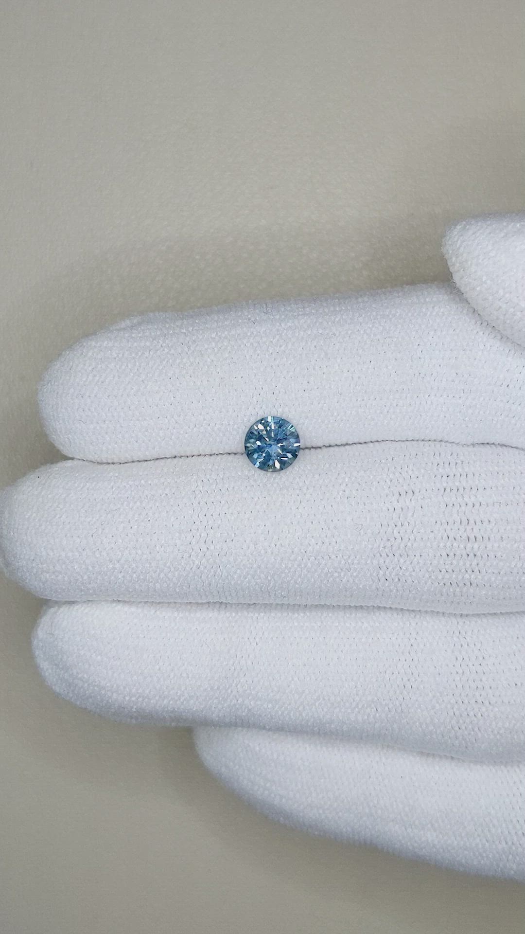 0.76 Ct. Greenish Blue Sapphire from Montana Size Video