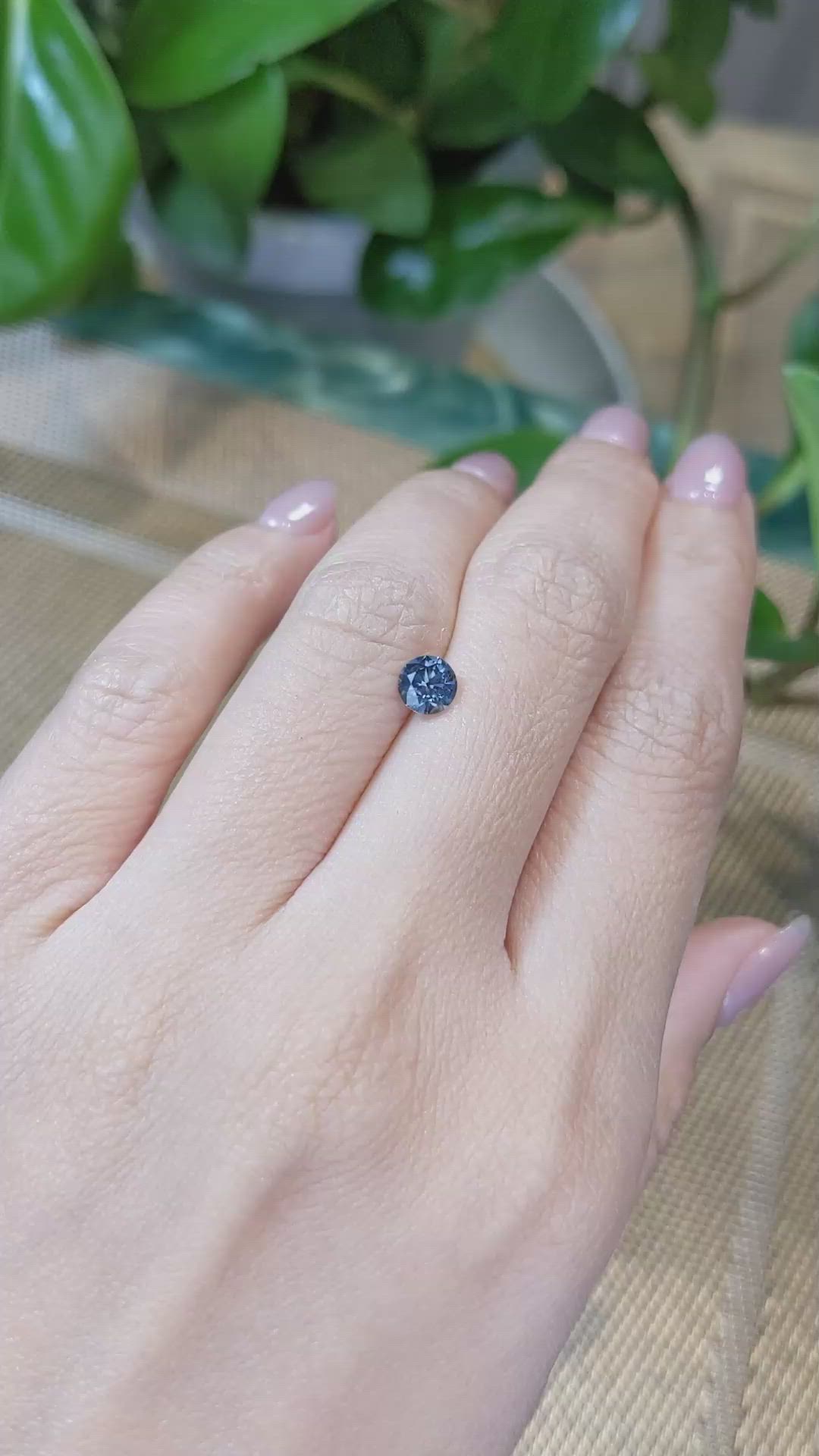 0.76 Ct. Greenish Blue Sapphire from Montana Size Video