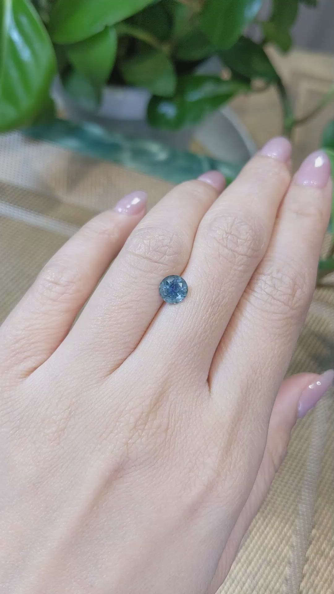 1.16 Ct. Greenish Blue Sapphire from Montana Size Video