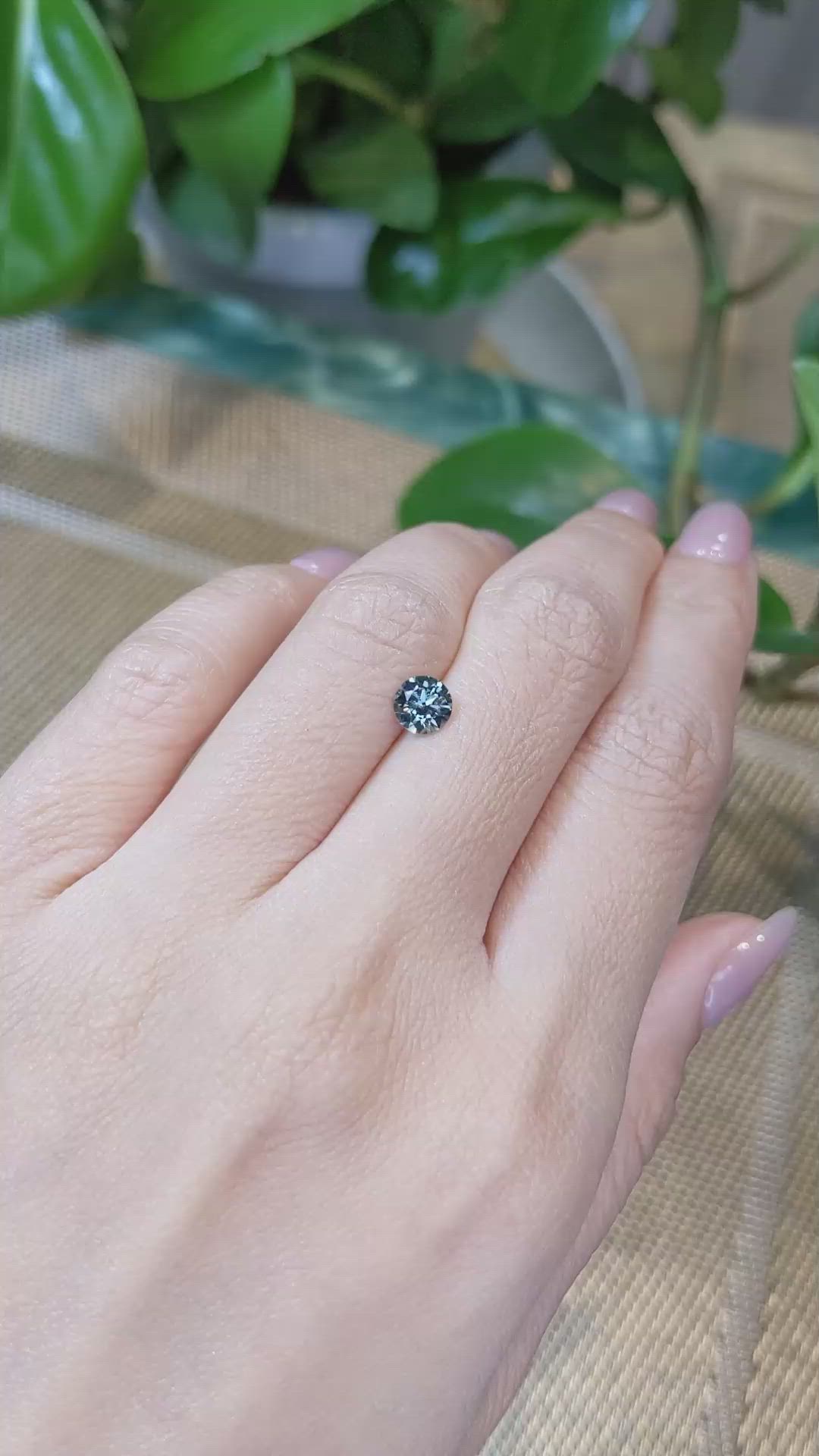 0.84 Ct. Greenish Blue Sapphire from Montana Size Video