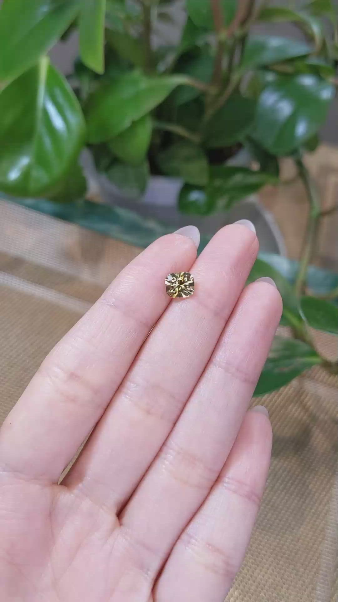 1.54 Ct. Yellowish Green Sapphire from Montana Size Video