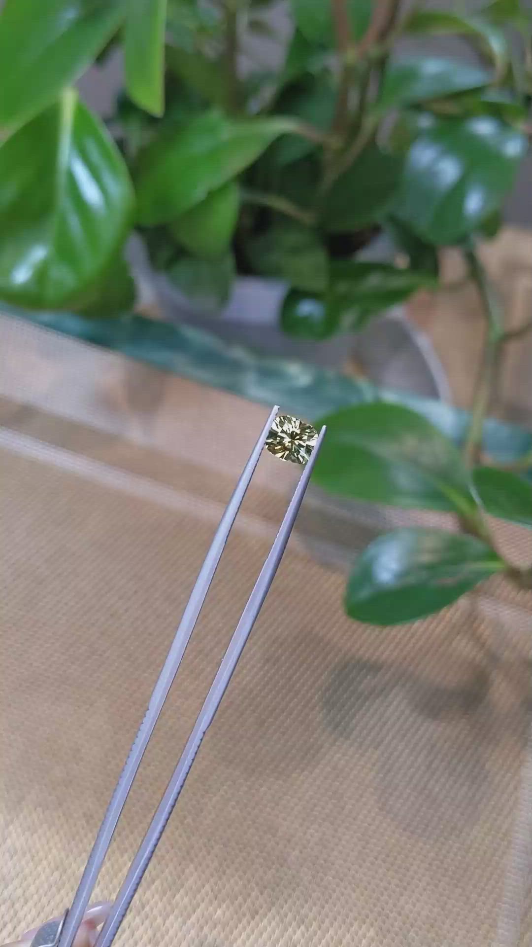 1.54 Ct. Yellowish Green Sapphire from Montana Size Video