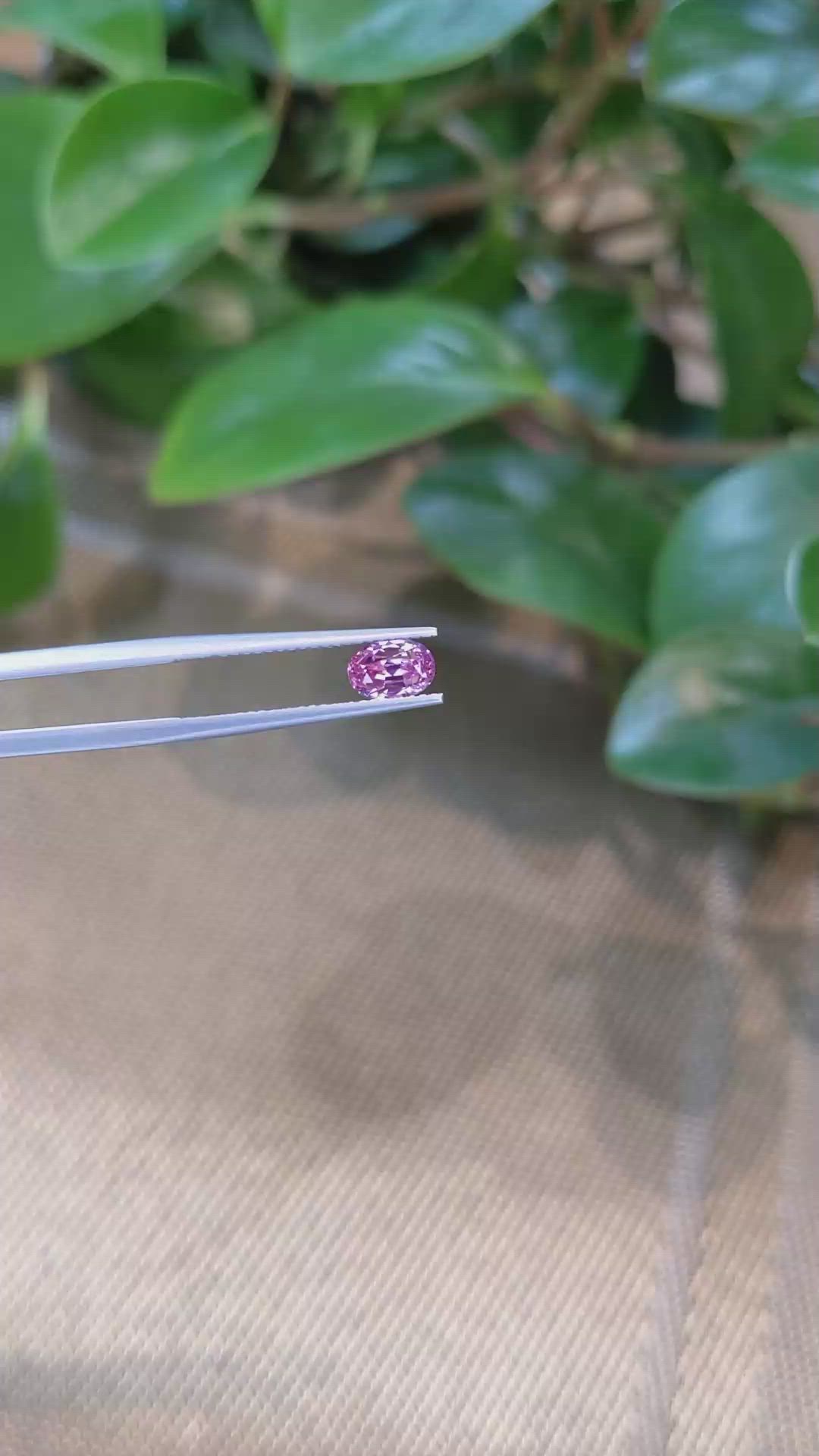 1.23 Ct. Pink Sapphire from Ceylon (Sri Lanka) Size Video